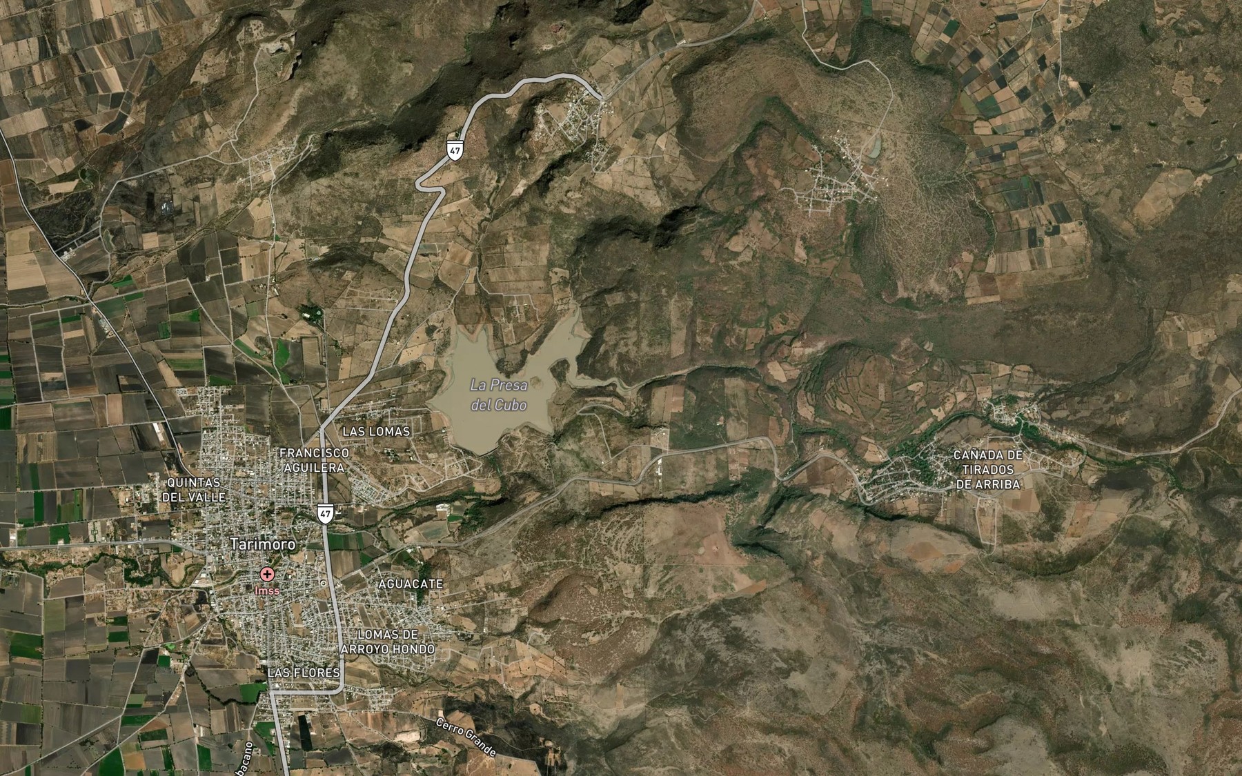 Satellite map of the El Chilar