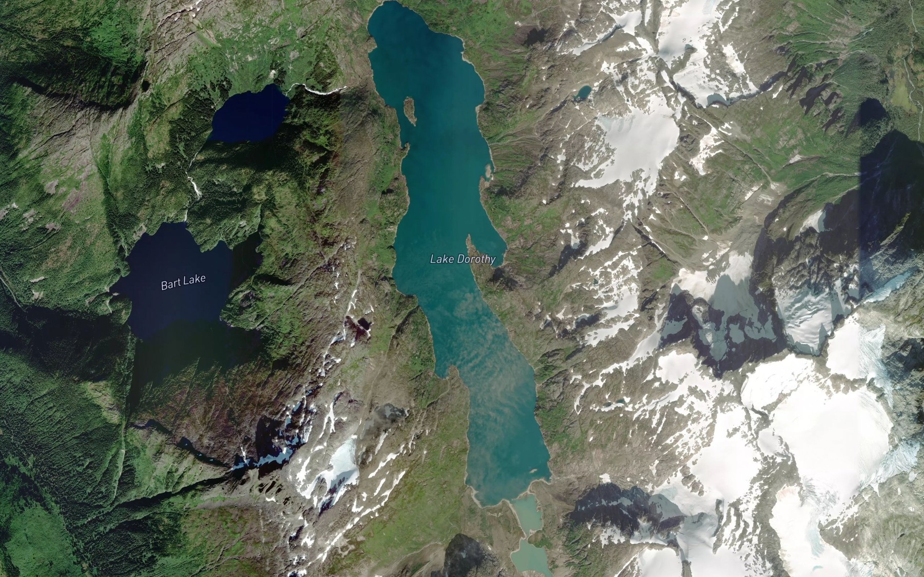 Satellite map of the Lake Dorothy