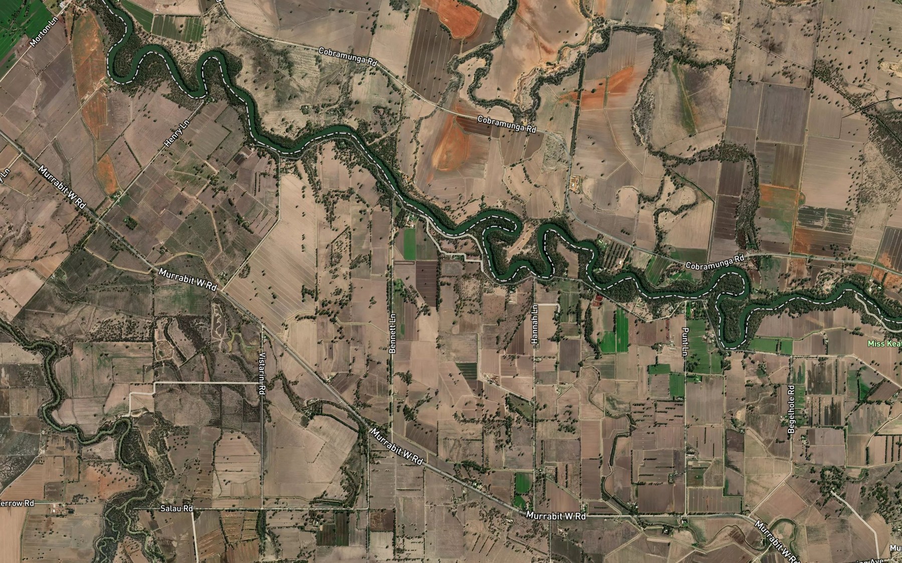 Satellite map of the Simpsons Creek
