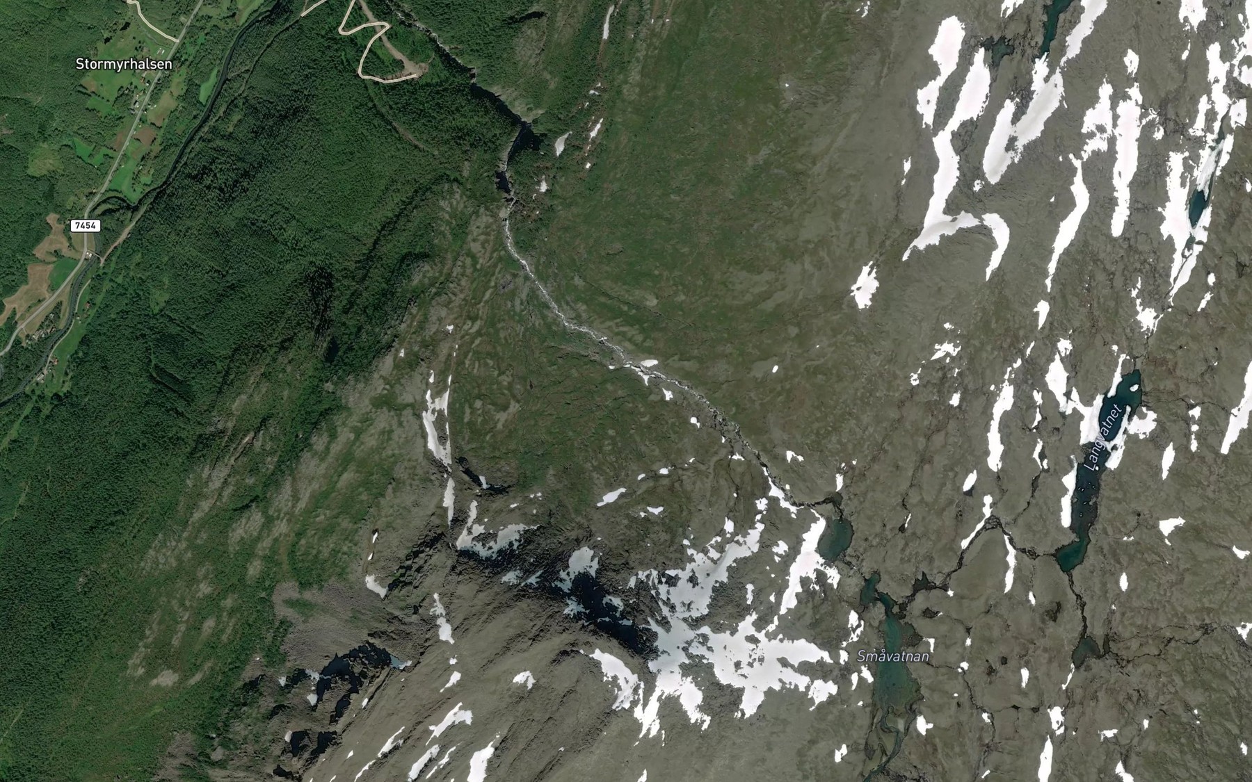 Satellite map of the Muoidejohka