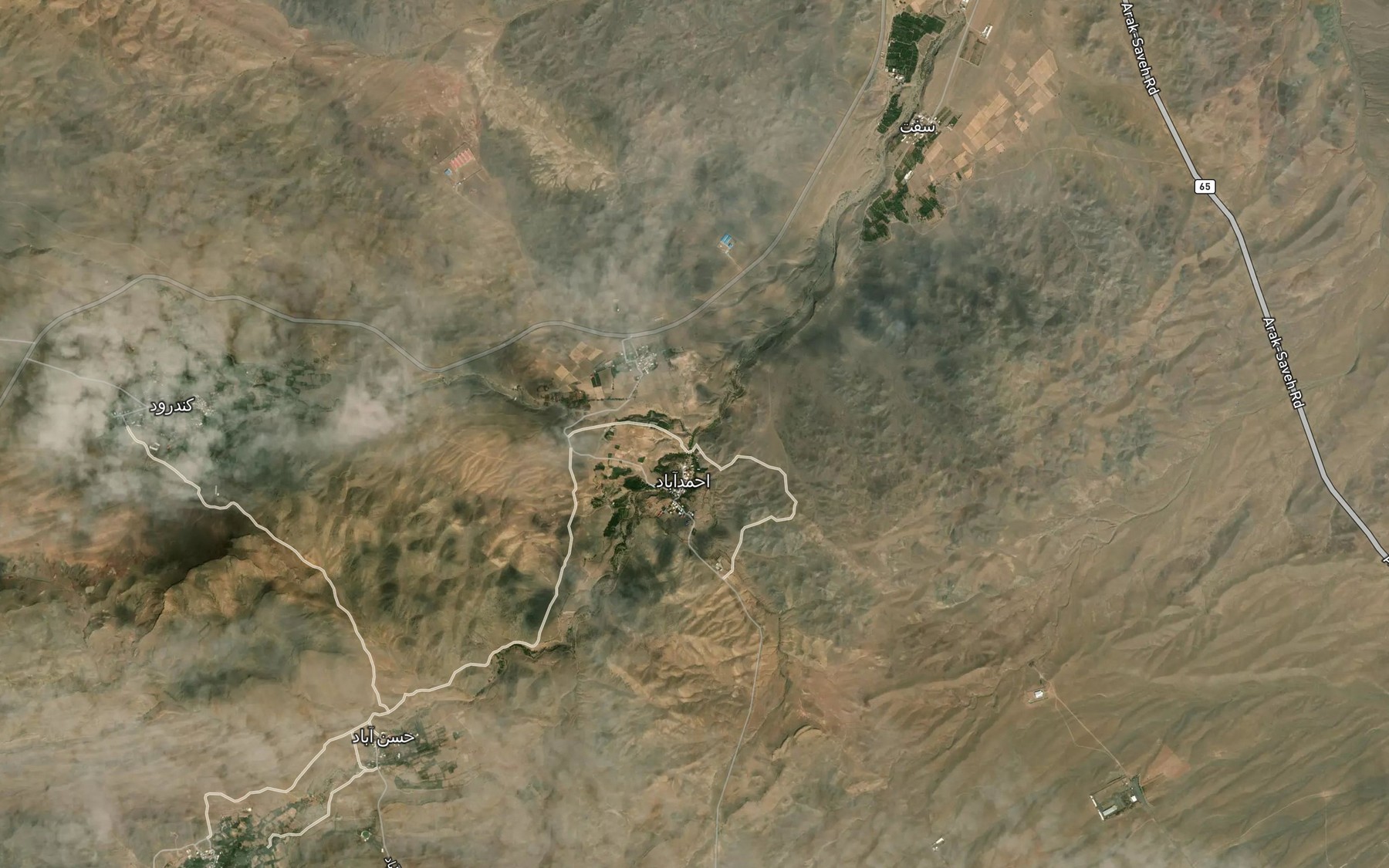 Satellite map of the Rudkhaneh-ye Morvaridar