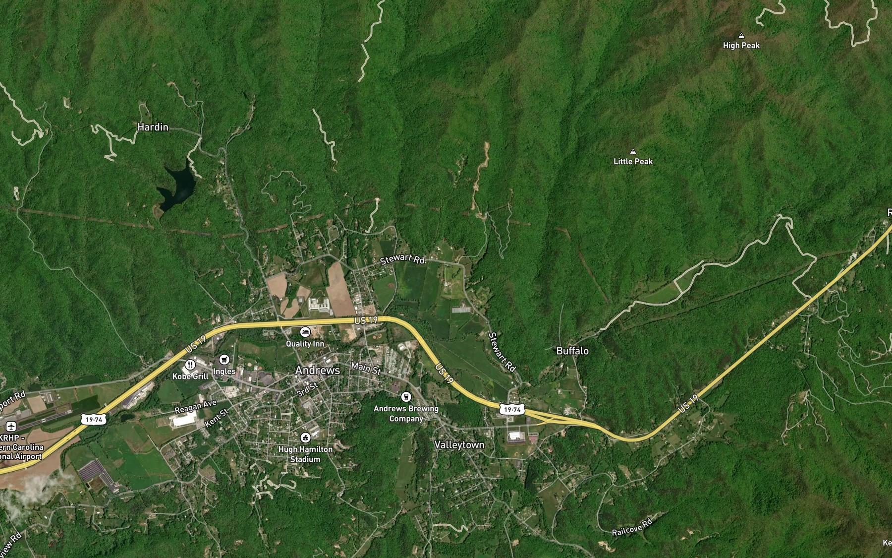 Satellite map of the Mary Branch