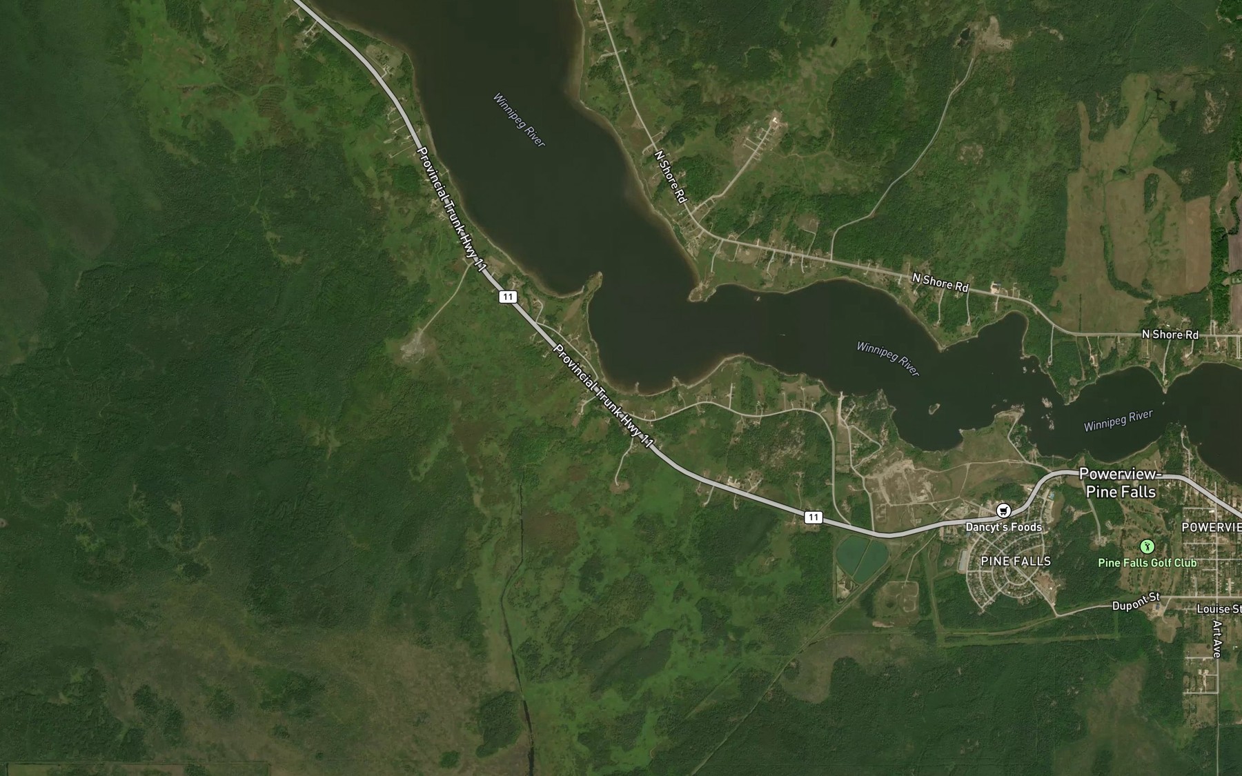 Satellite map of the Princes Creek