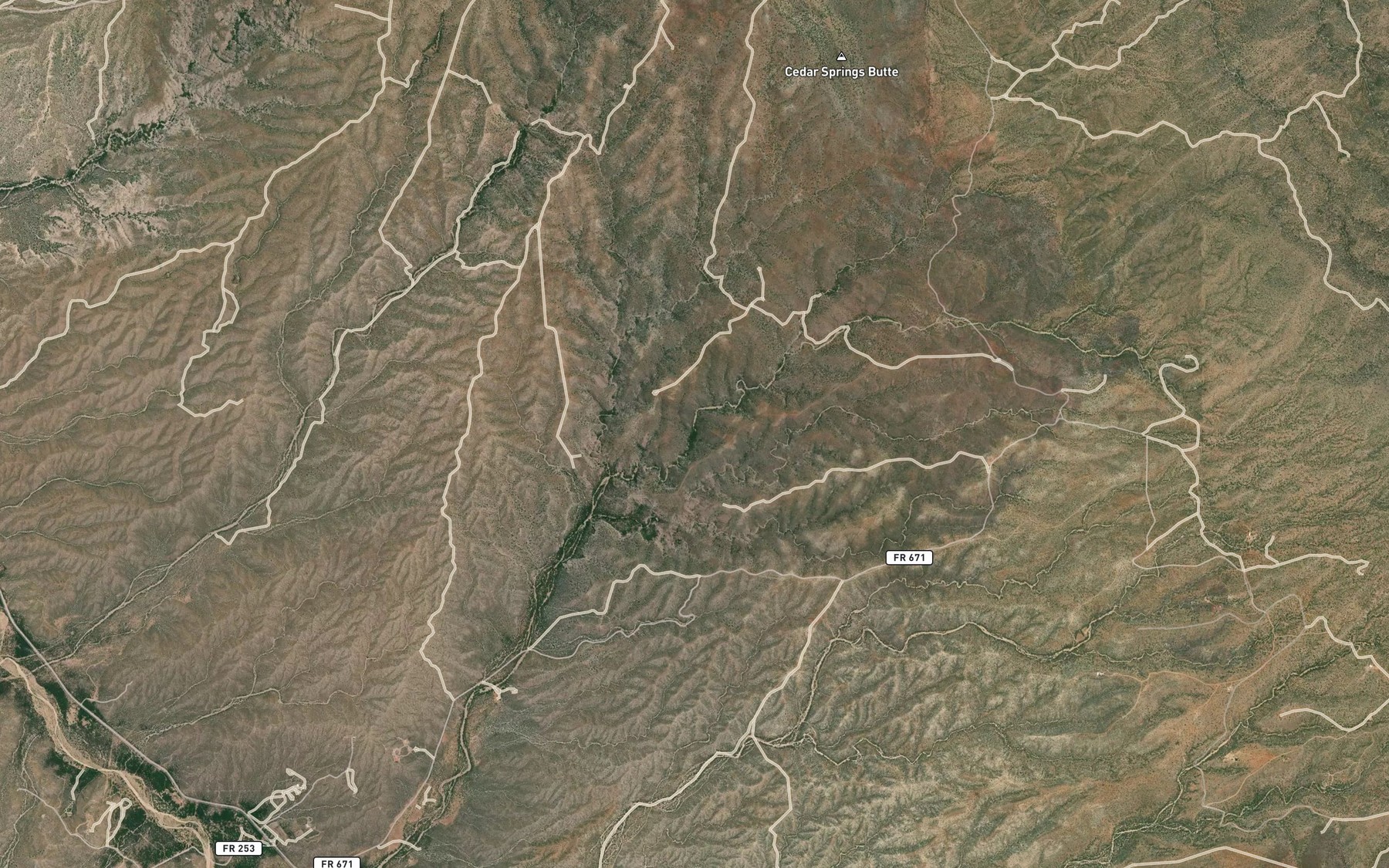 Satellite map of the Walnut Spring