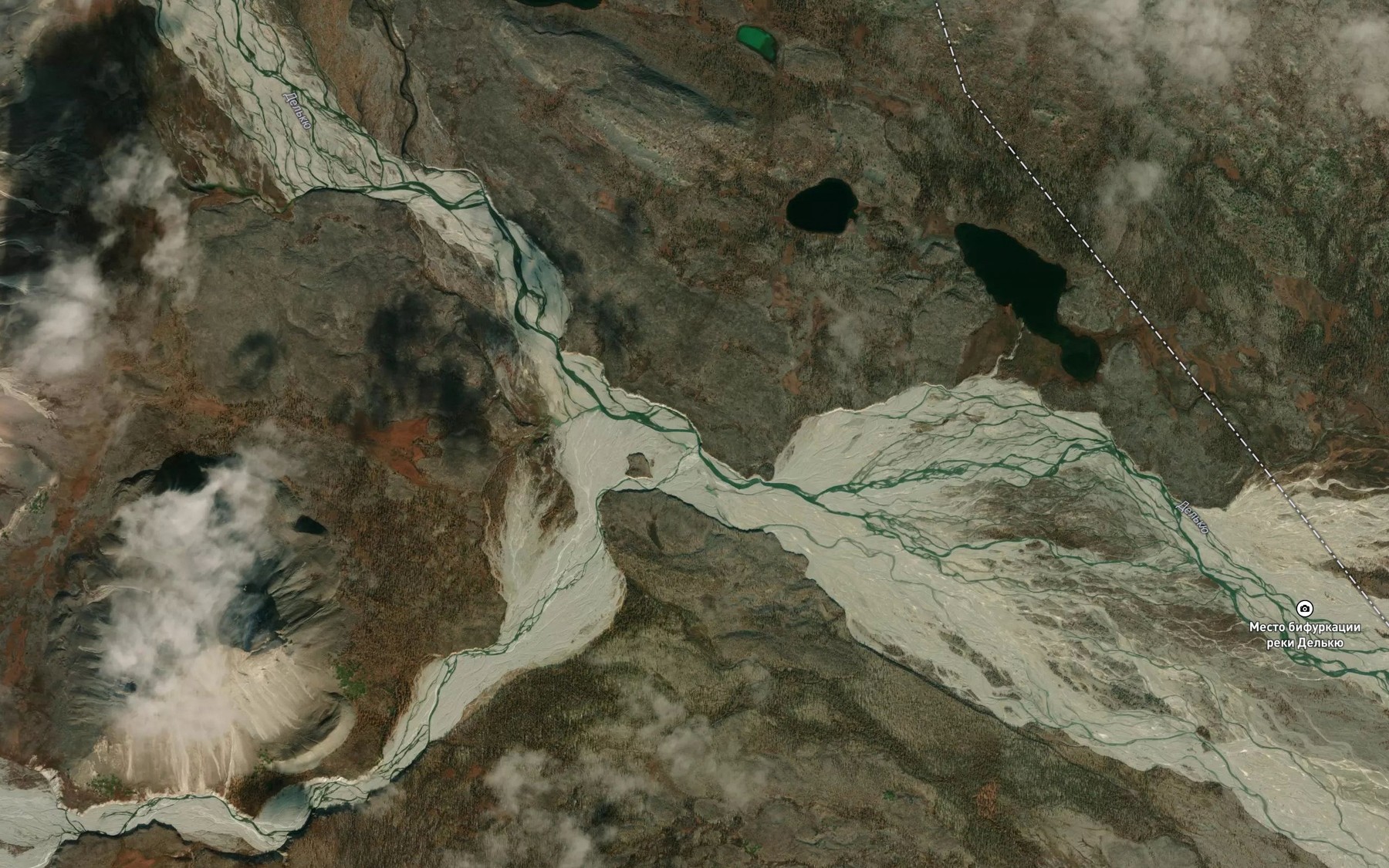 Satellite map of the Del'kyu