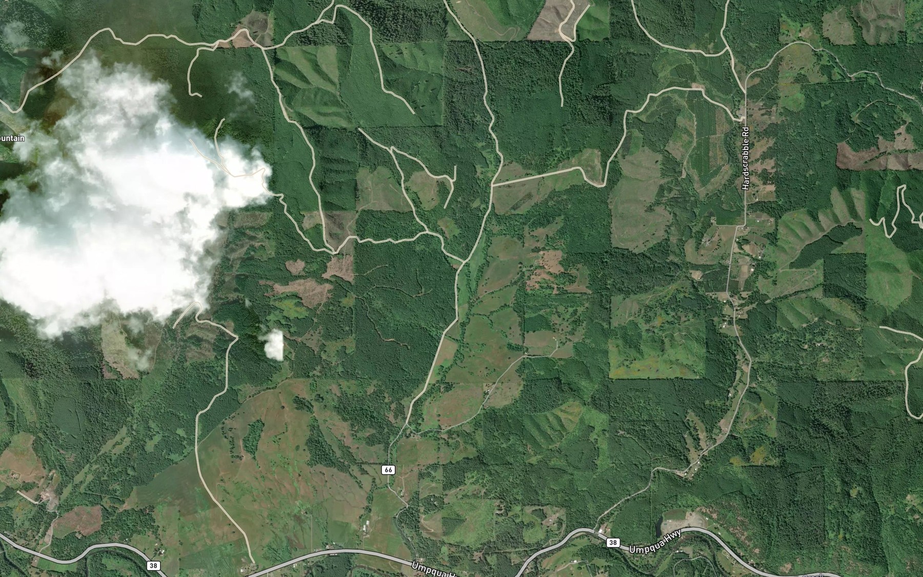 Satellite map of the Johney Creek