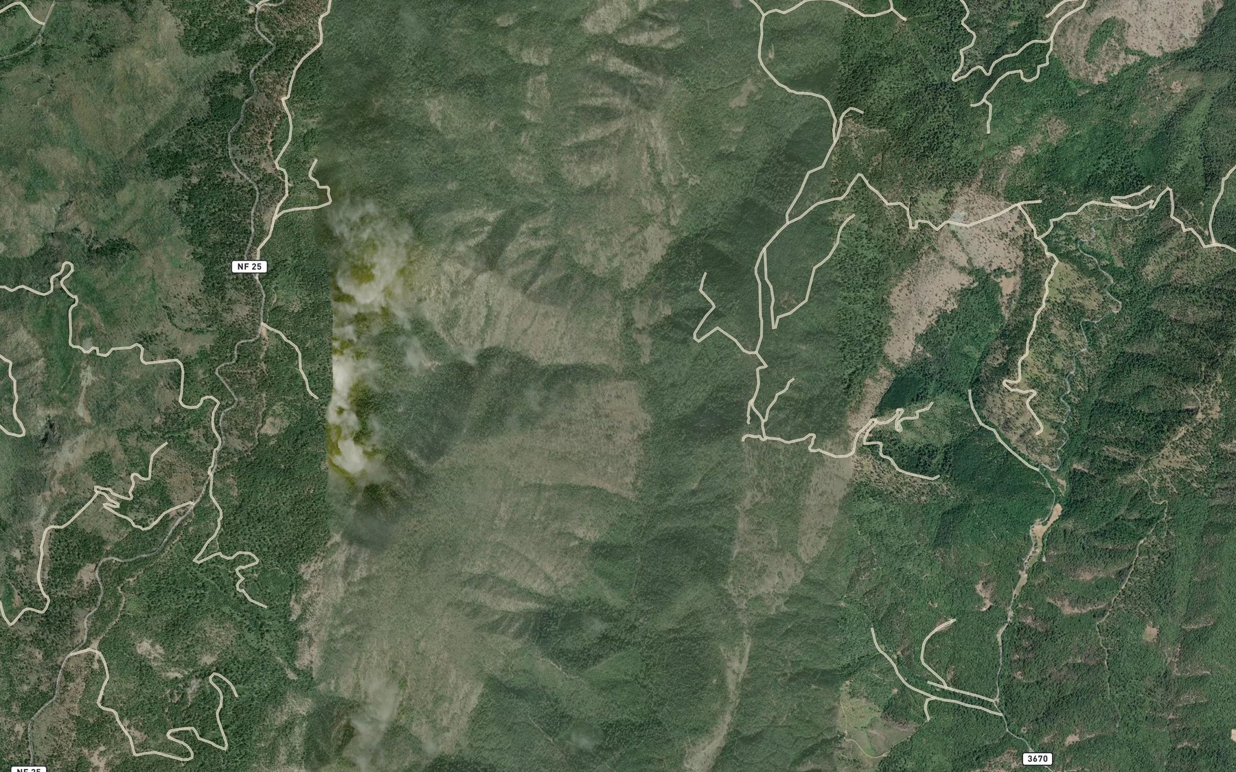 Satellite map of the Cedar Log Creek