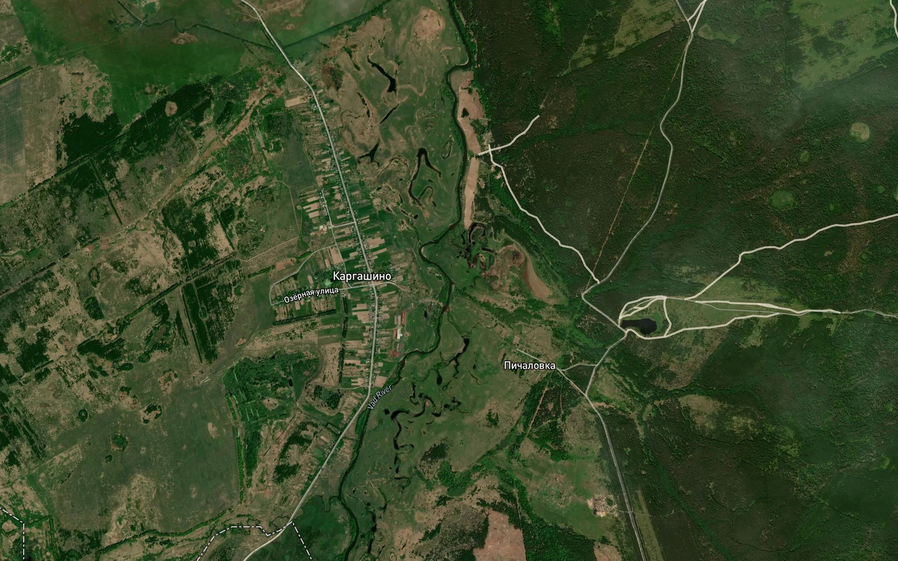 Satellite map of the Shin'zhelyay