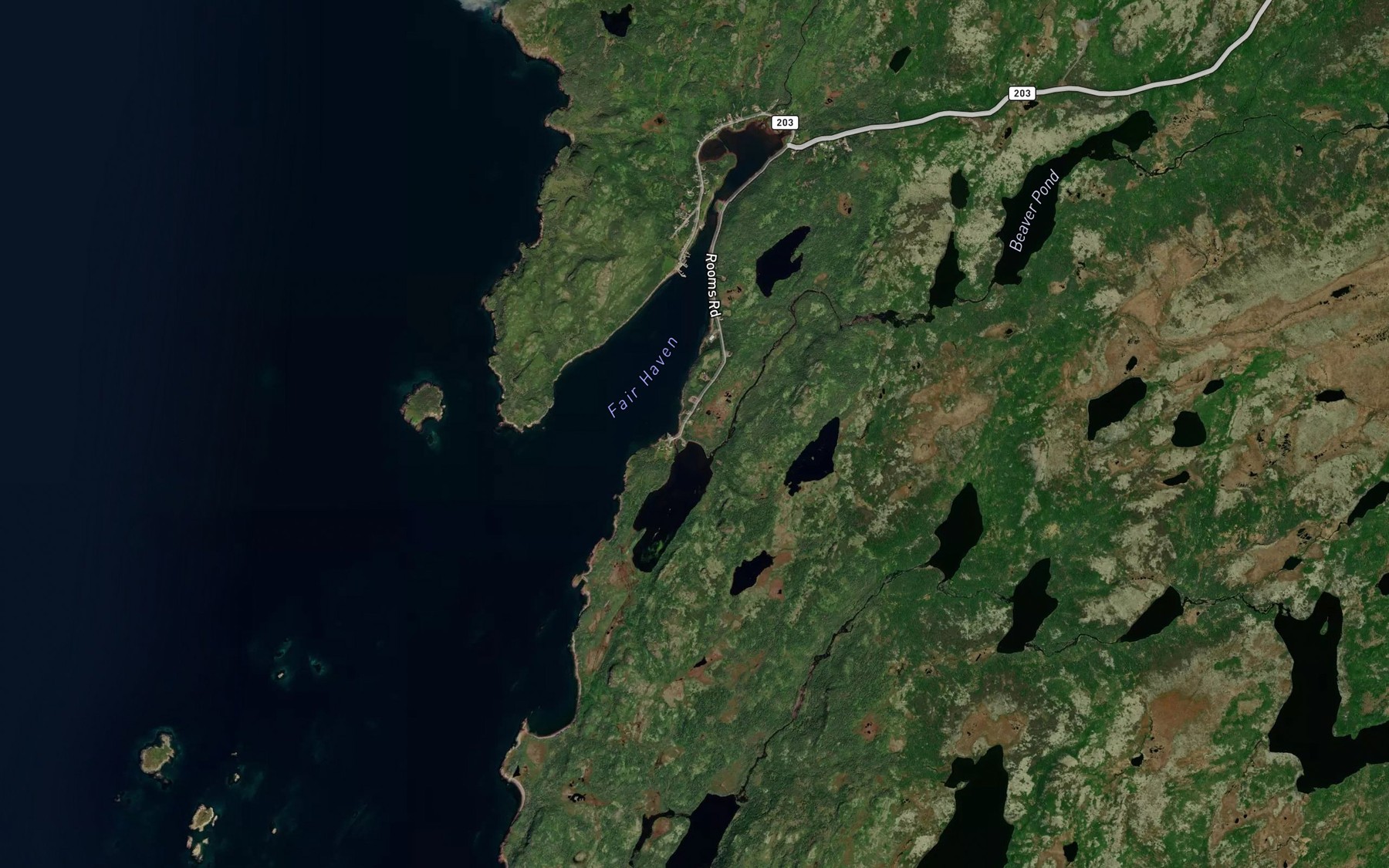 Satellite map of the Haddocks Brook
