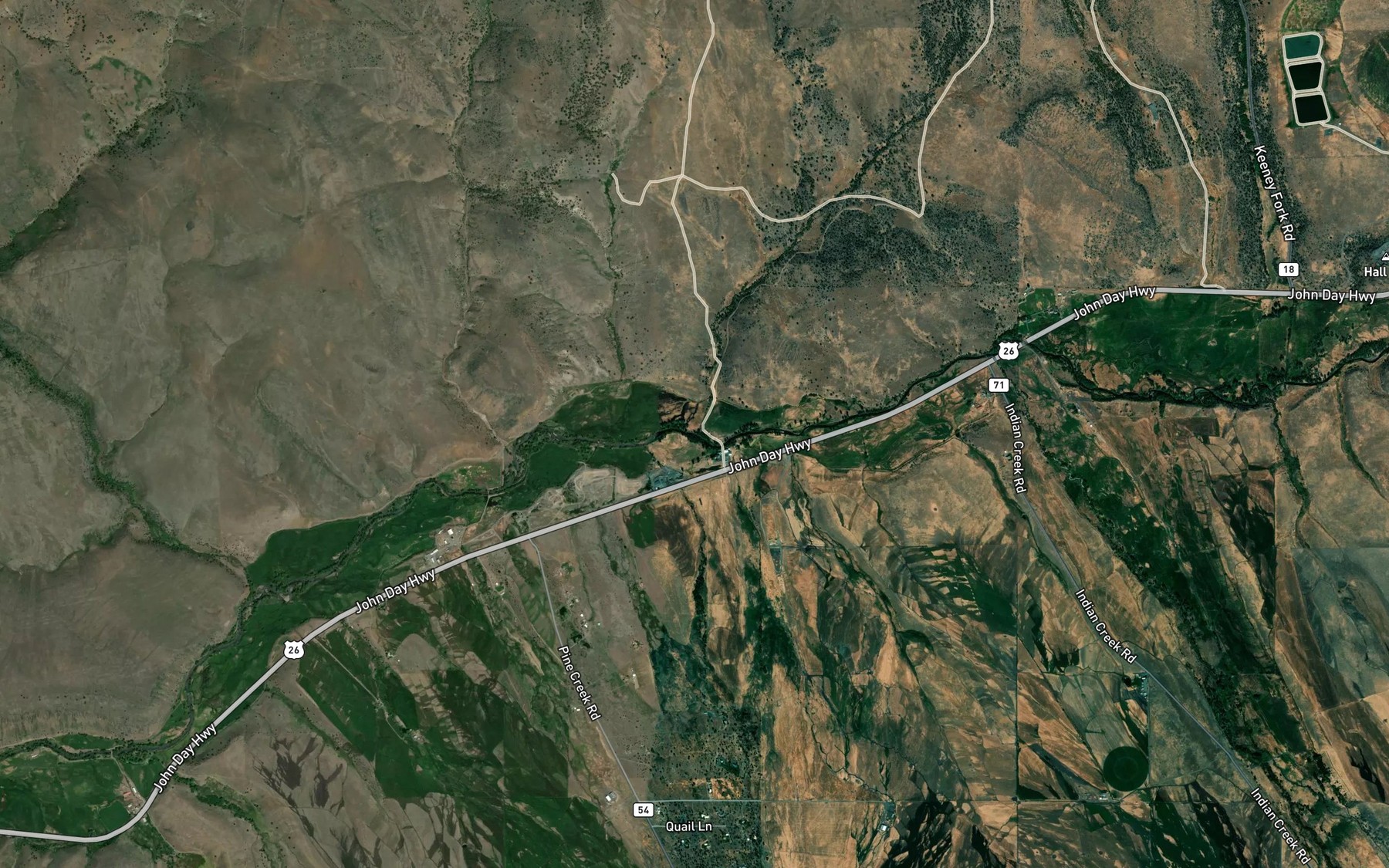 Satellite map of the Castle Creek