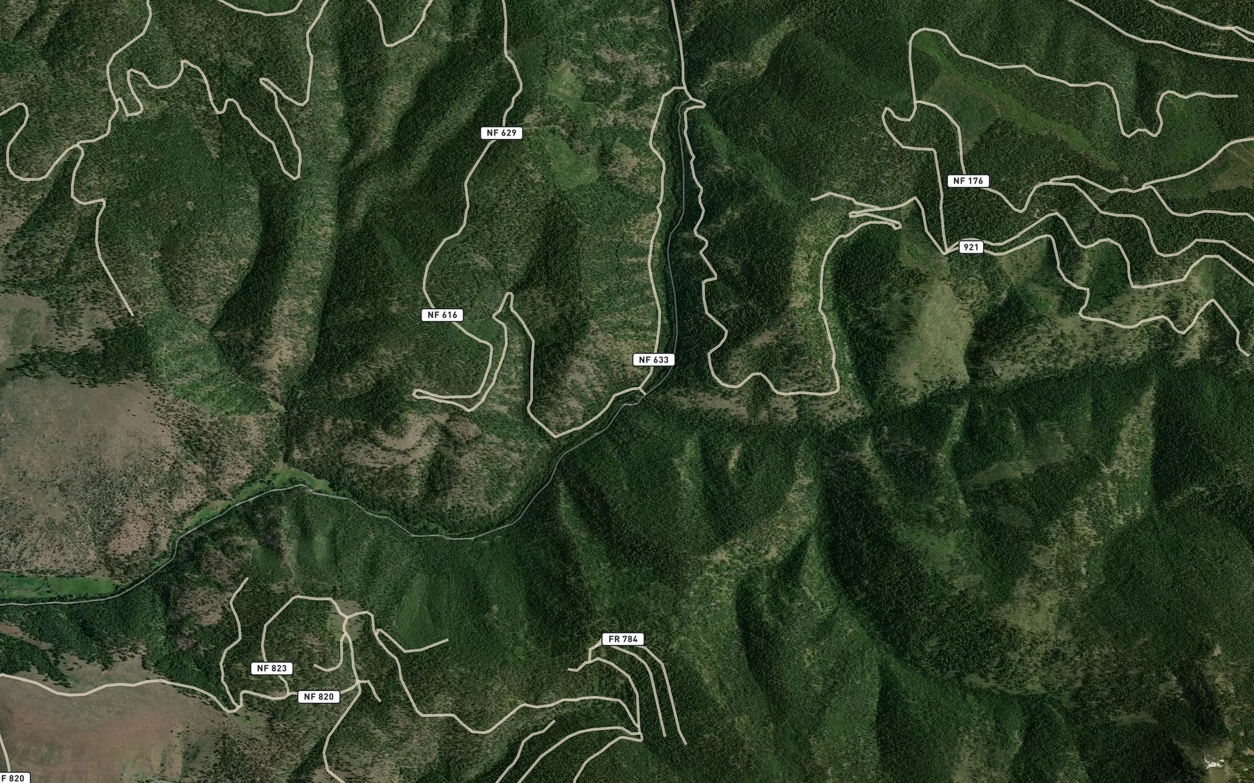 Satellite map of the North Reynolds Creek