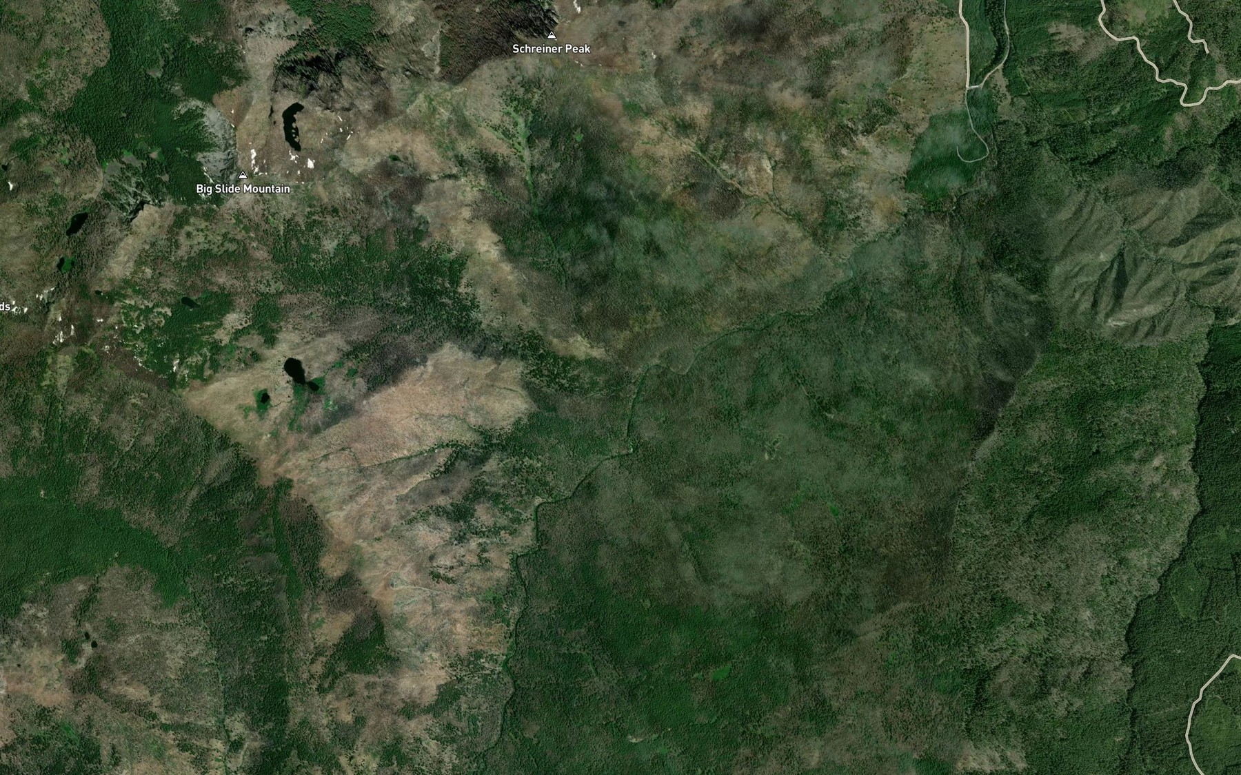 Satellite map of the Welcome Creek