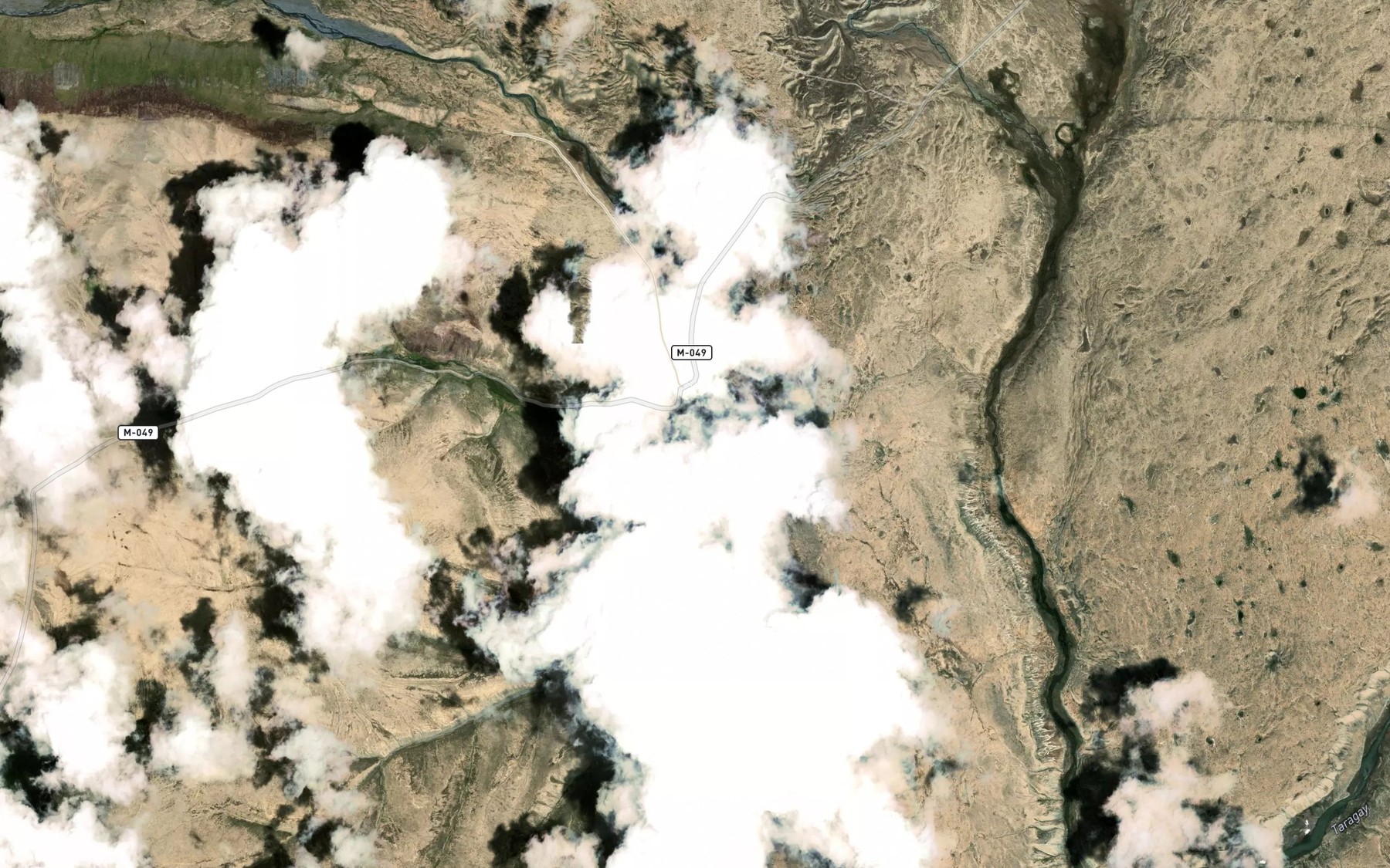 Satellite map of the Shorgosu