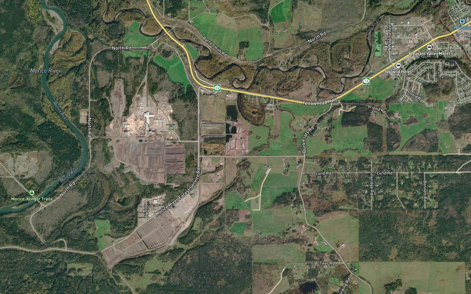 Satellite map of the Silverthorne Creek