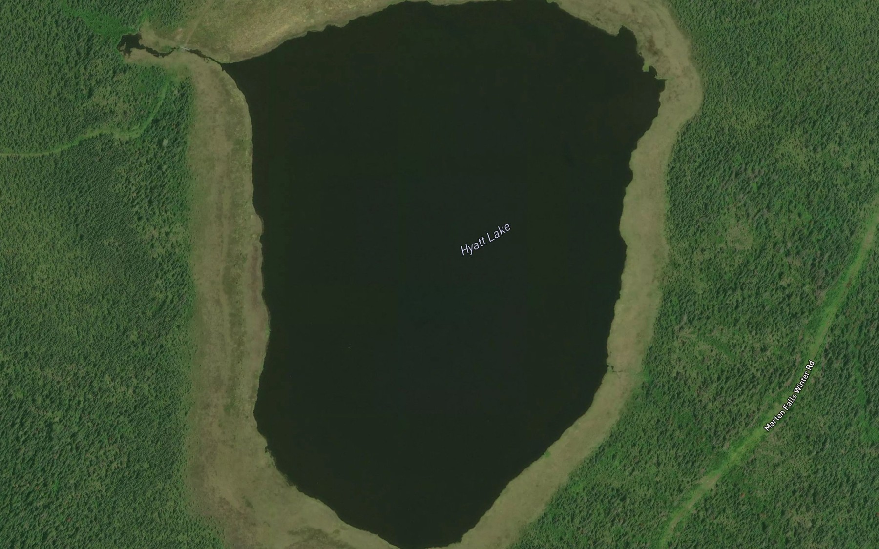 Satellite map of the Hyatt Lake