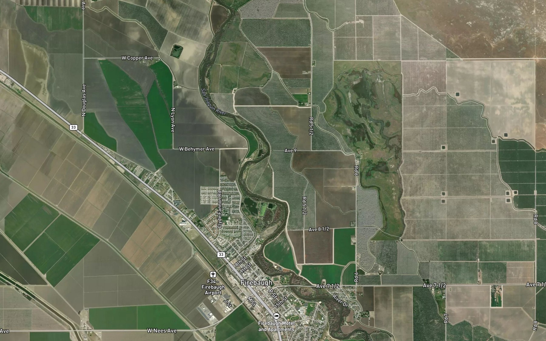Satellite map of the River Branch Columbia Canal