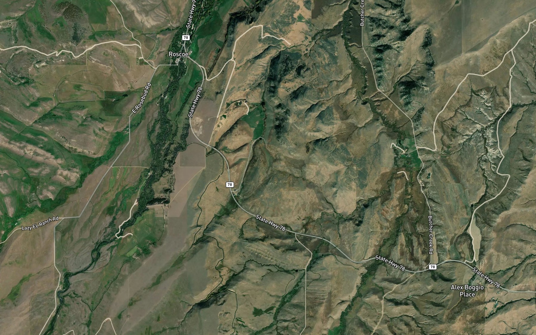 Satellite map of the Peabody Ditch