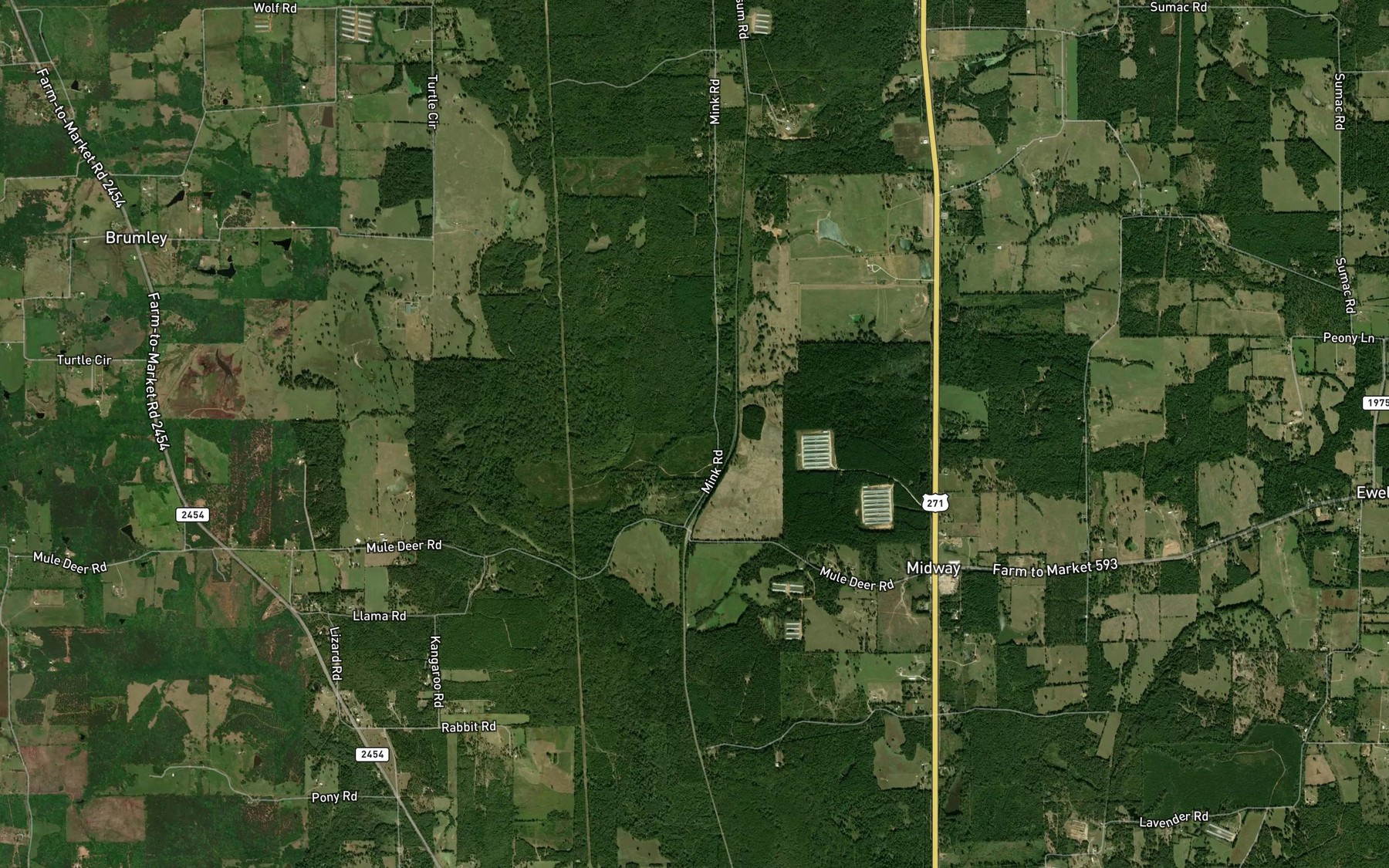 Satellite map of the Hopkins Branch