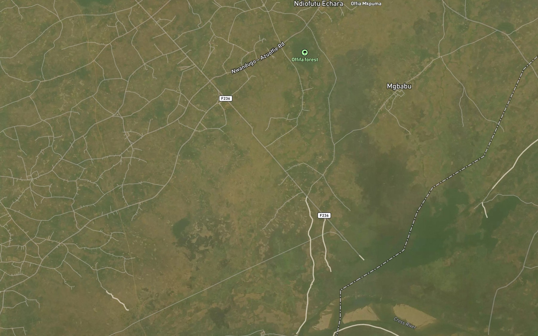 Satellite map of the Ofie