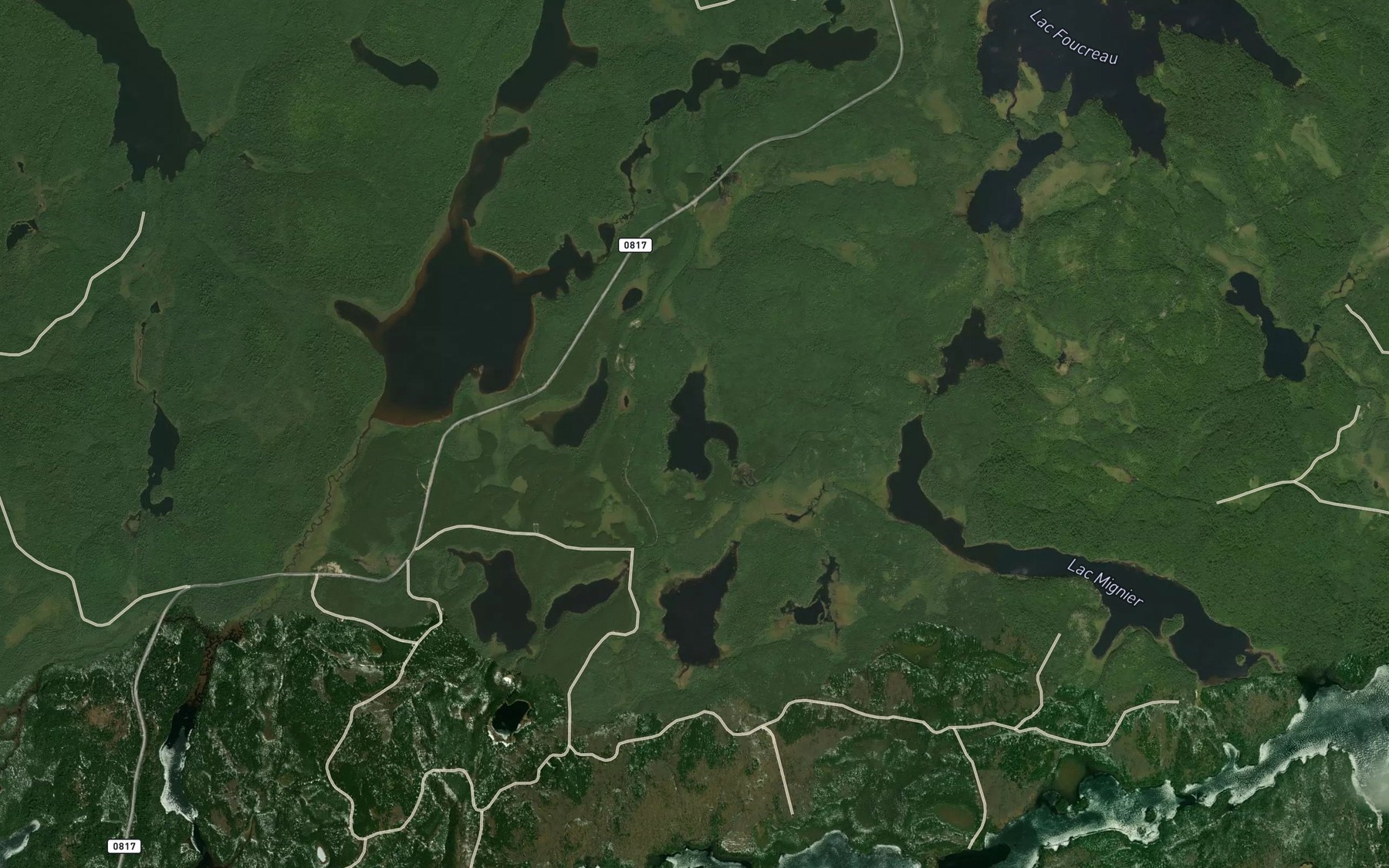 Satellite map of the Lac Fletan