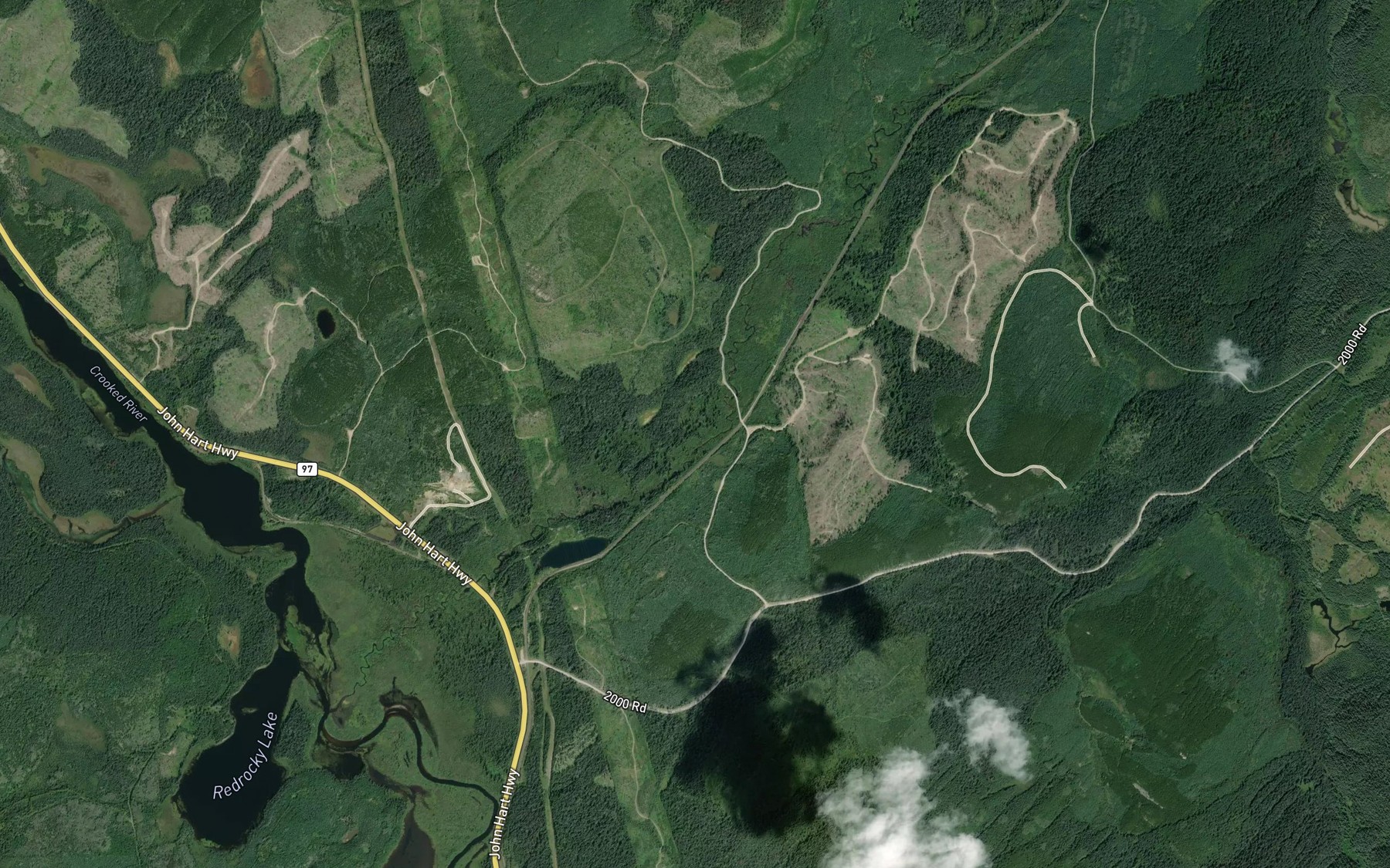 Satellite map of the Lincoln Creek