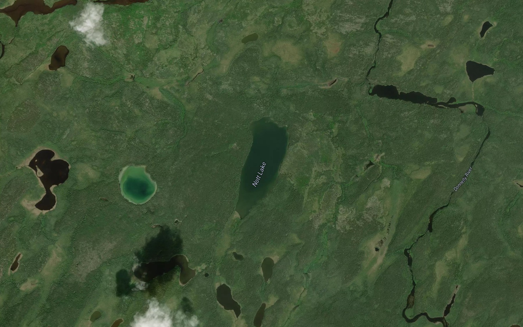Satellite map of the Nott Lake