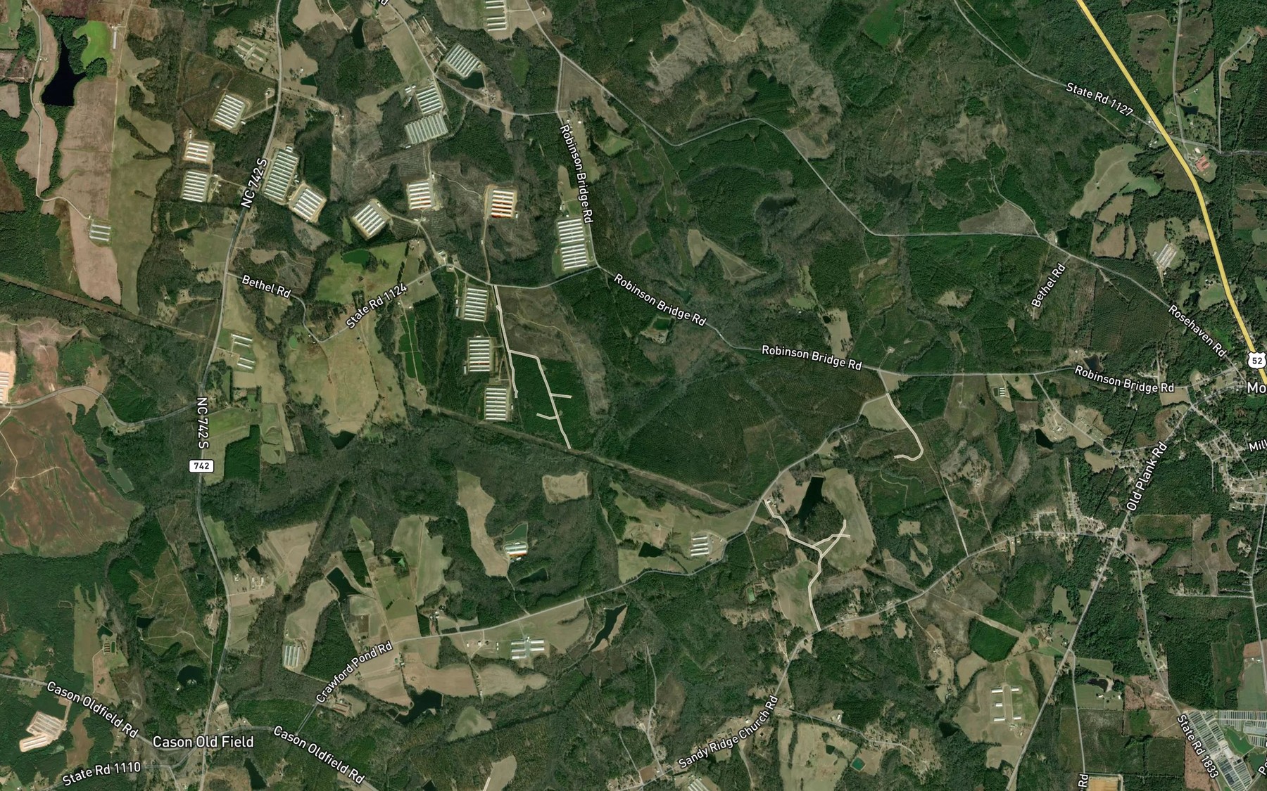 Satellite map of the Mill Branch