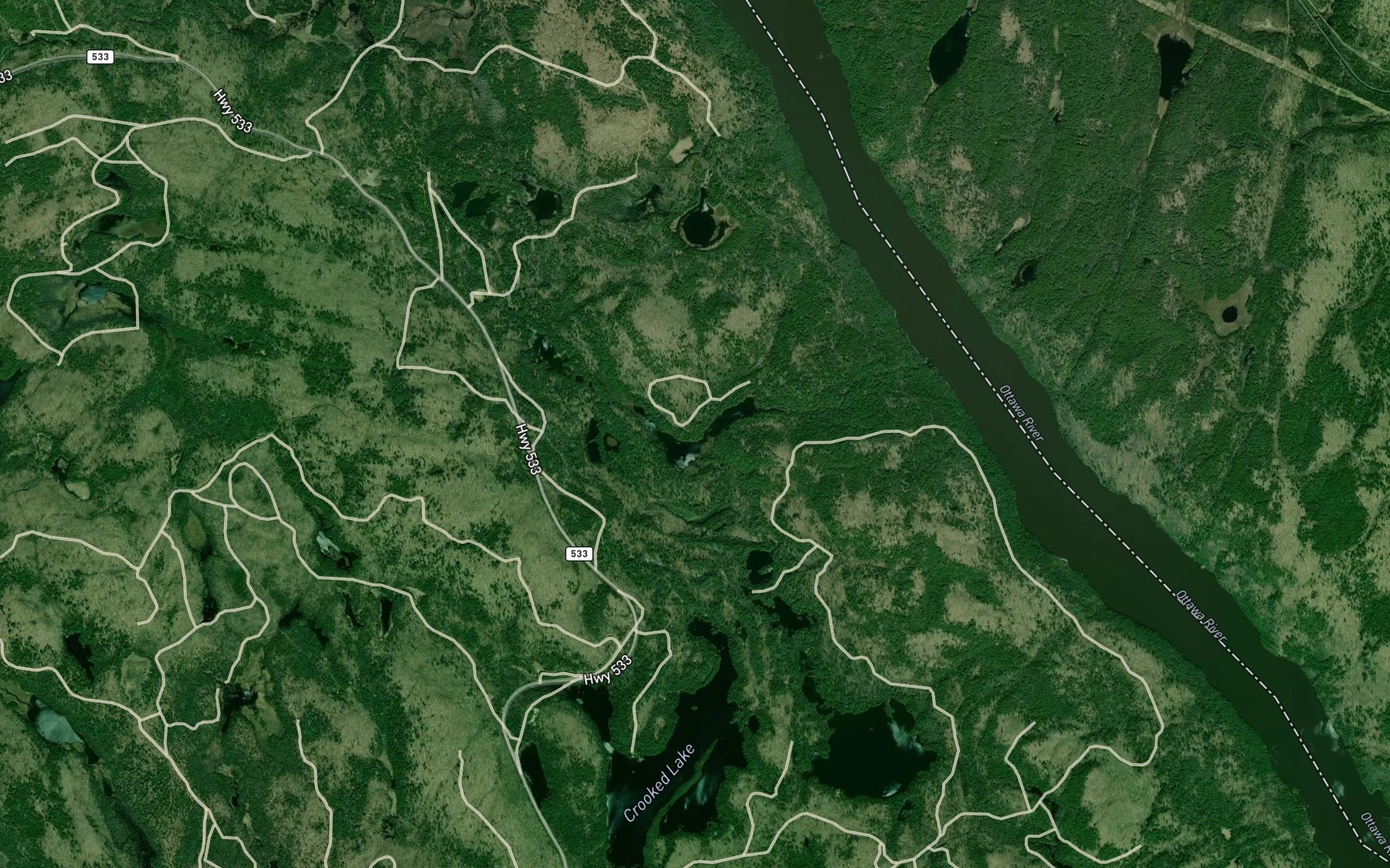 Satellite map of the Alexis Lake