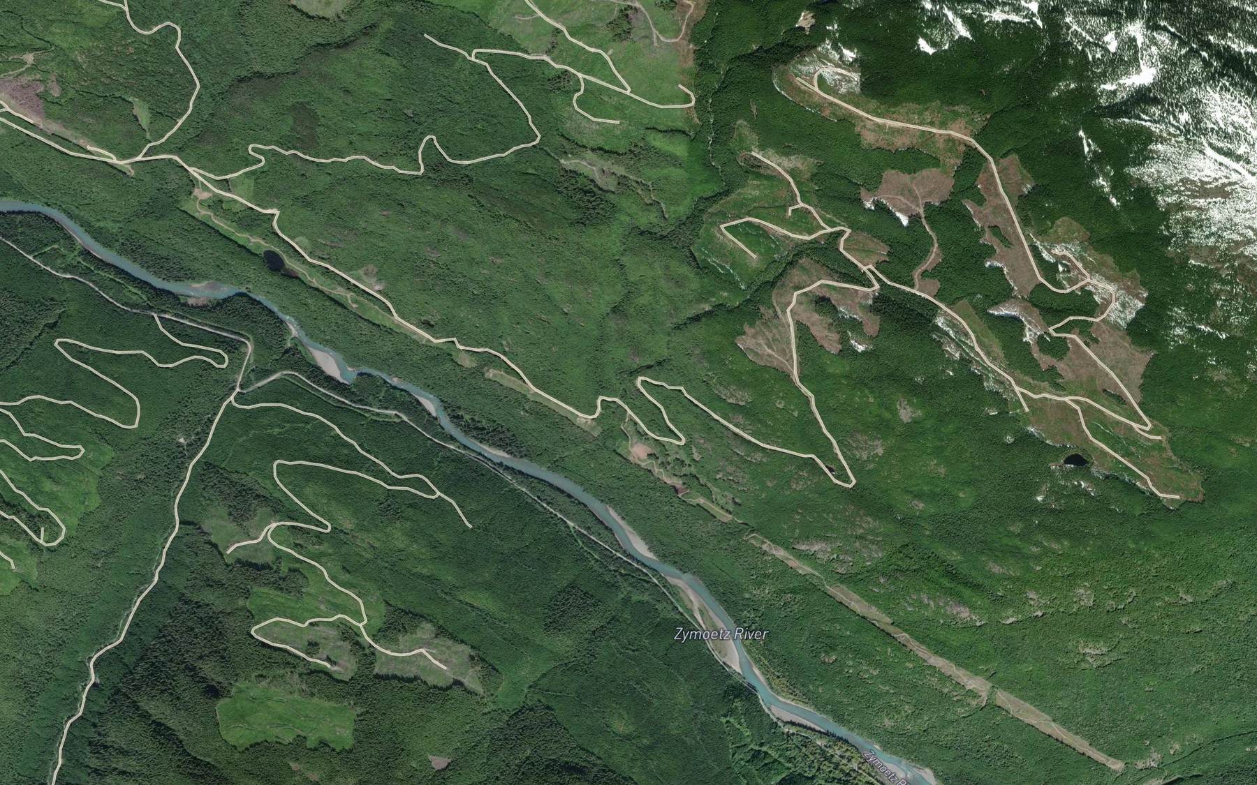 Satellite map of the O.K. Creek