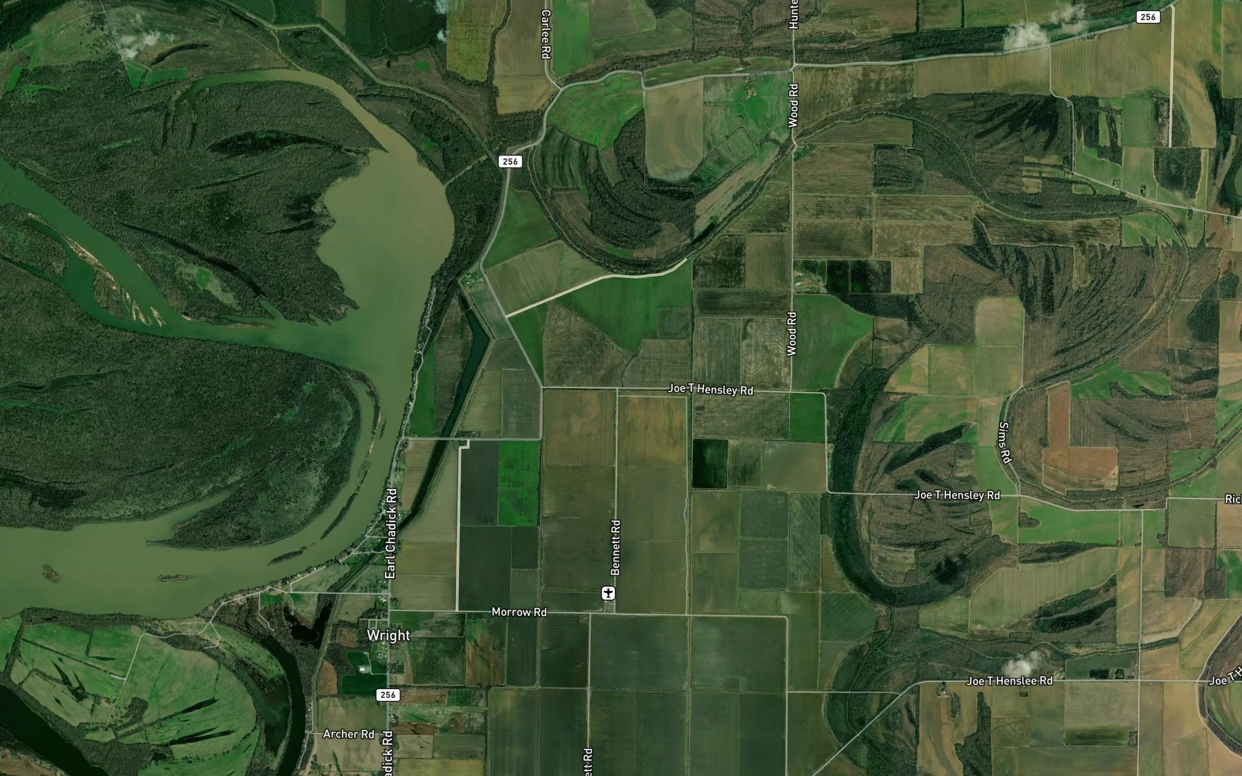Satellite map of the Cross Ditch