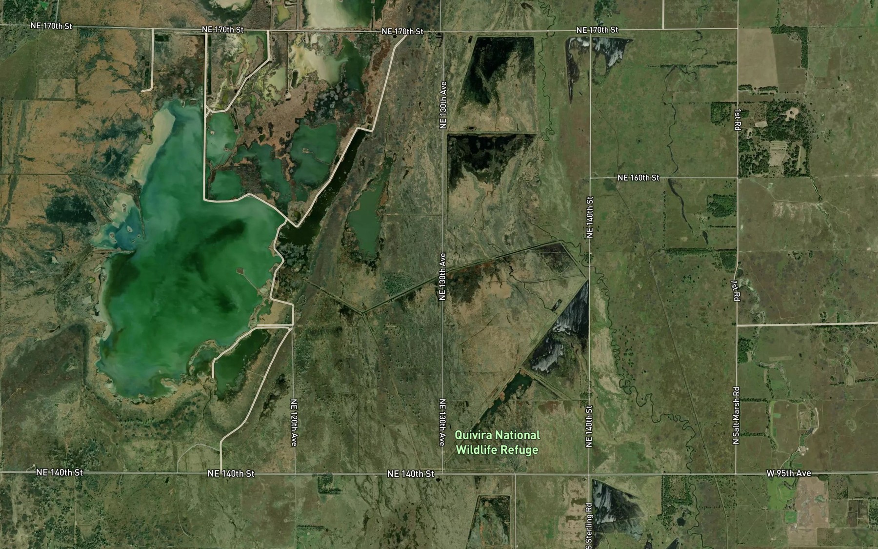 Satellite map of the Rattlesnake Canal
