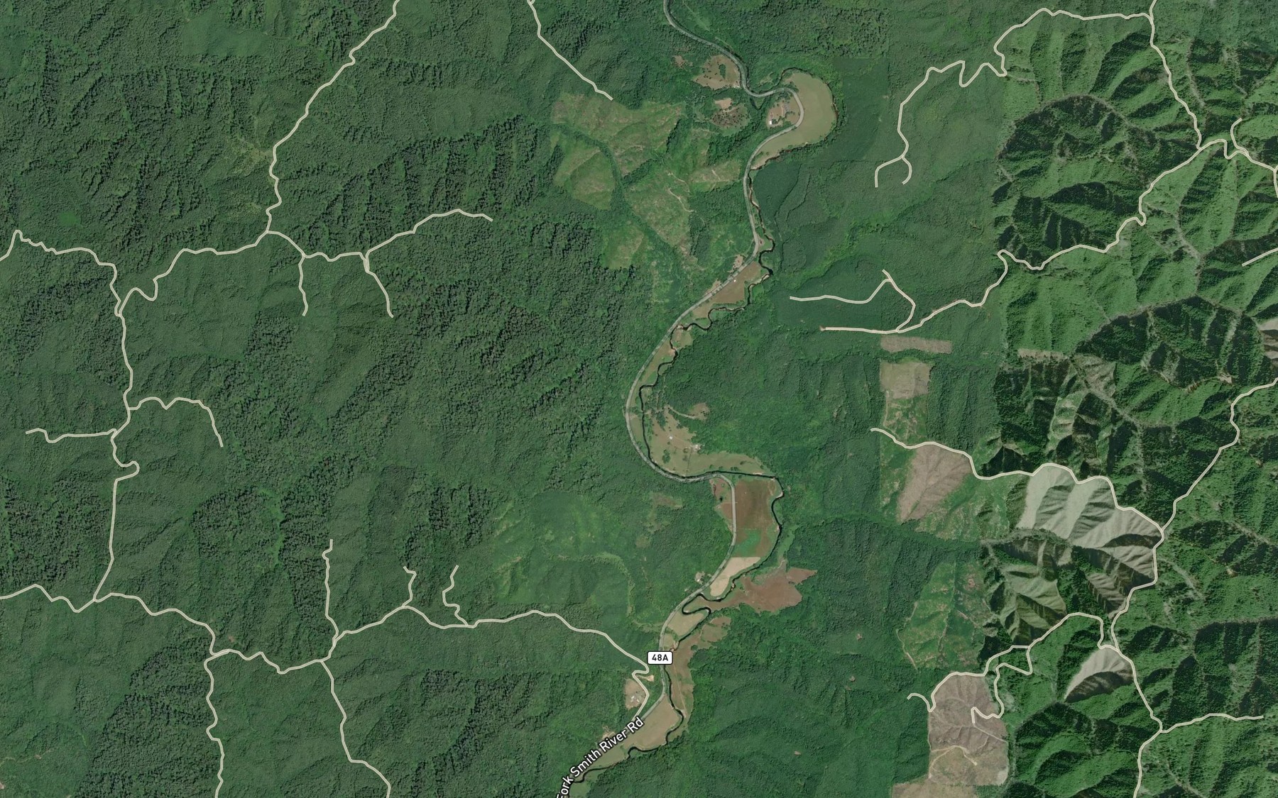 Satellite map of the McKinney Creek