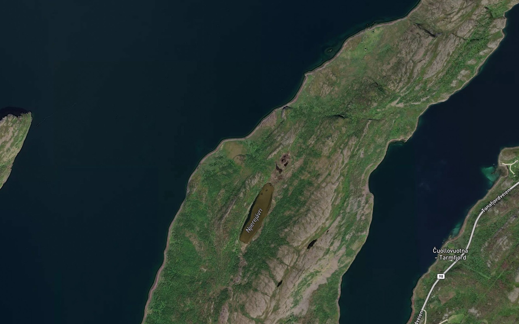 Satellite map of the Njierenjarjohka
