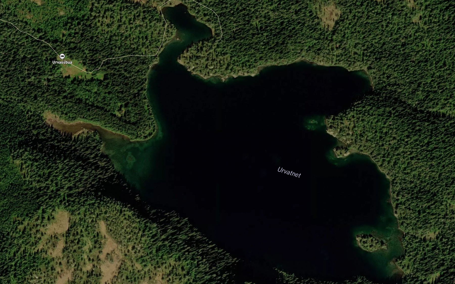 Satellite map of the Urvatnet