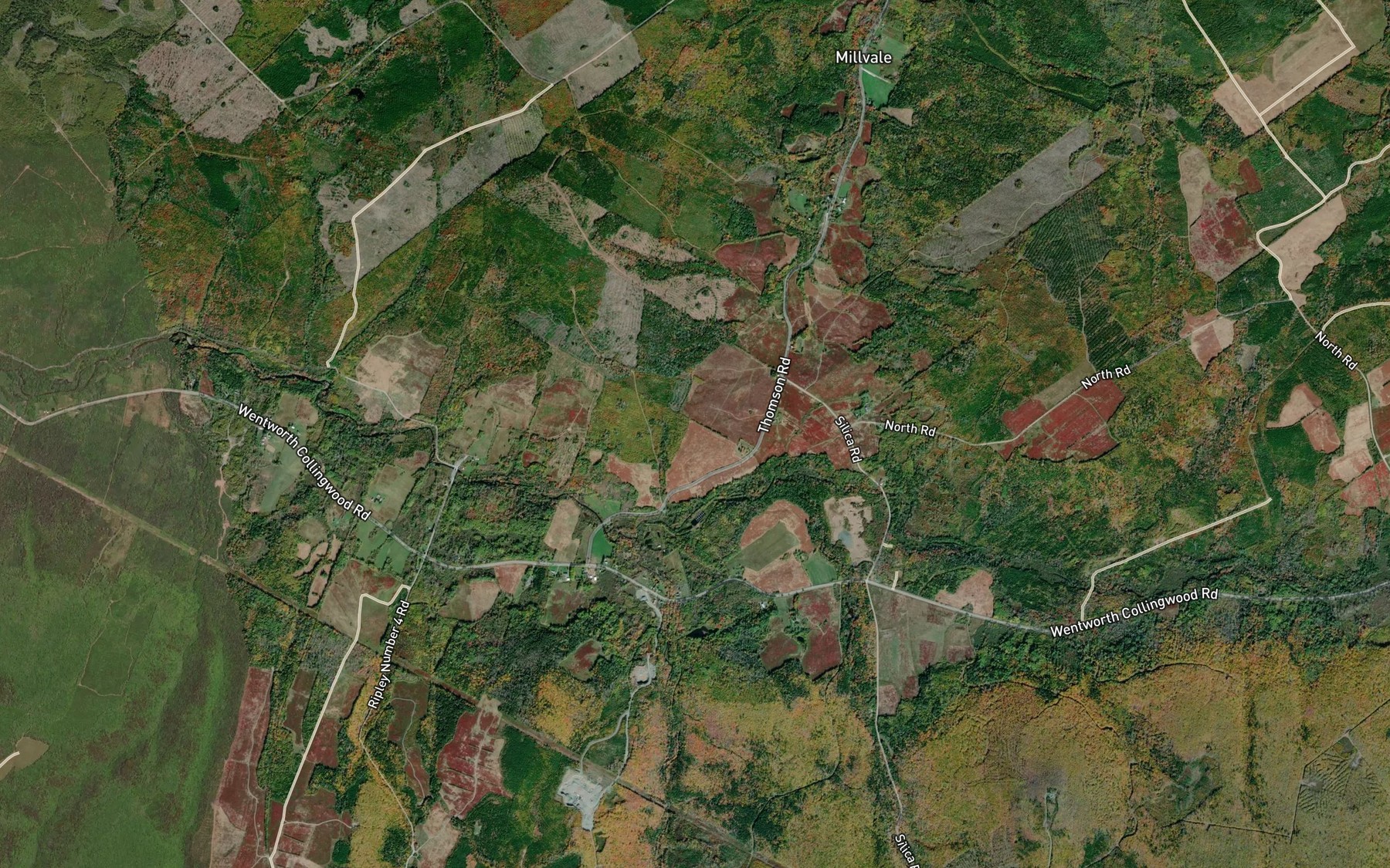 Satellite map of the Sugarloaf Brook