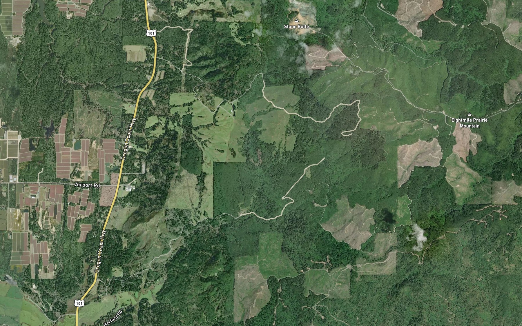 Satellite map of the Middle Fork Crystal Creek