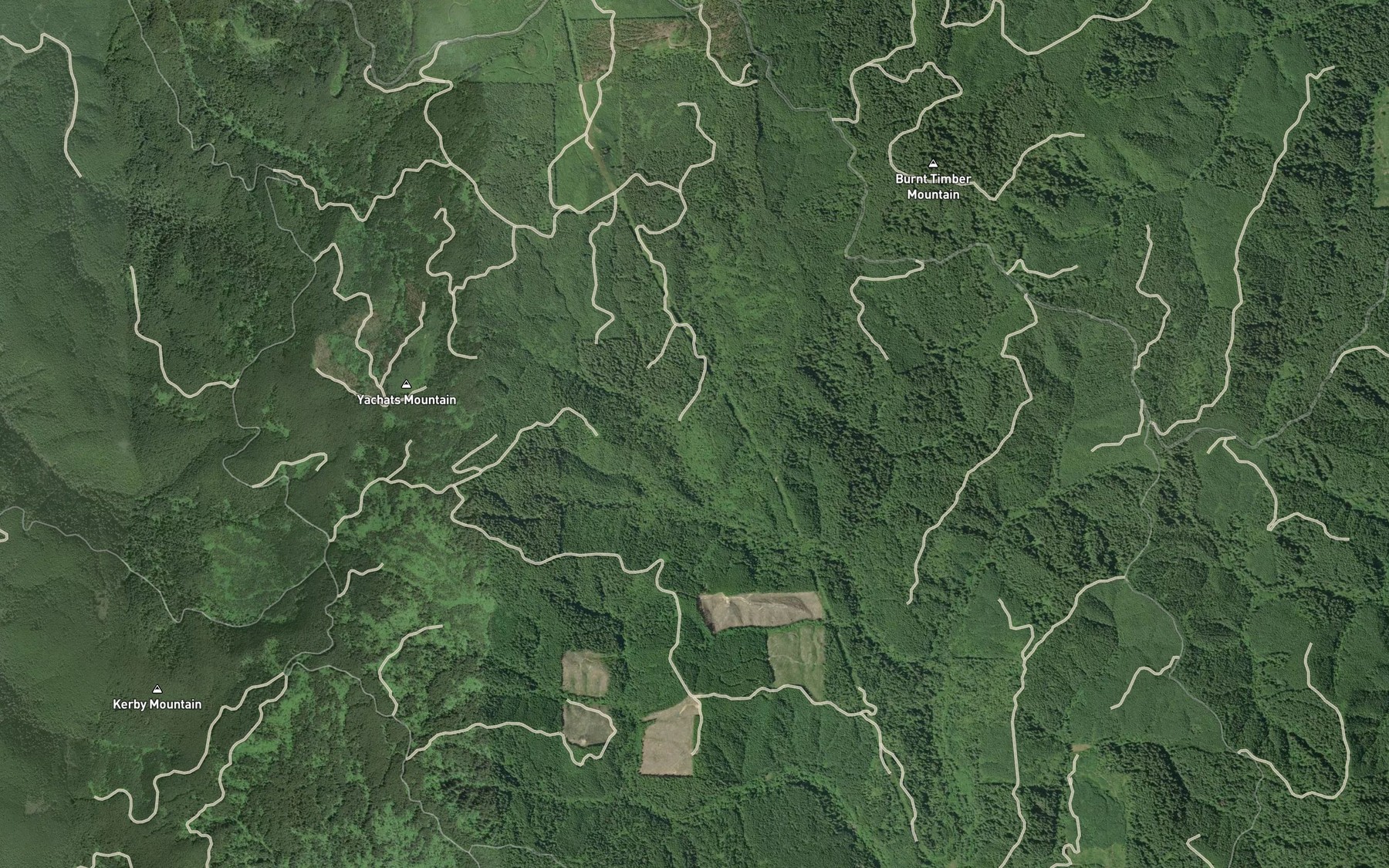 Satellite map of the Earley Creek
