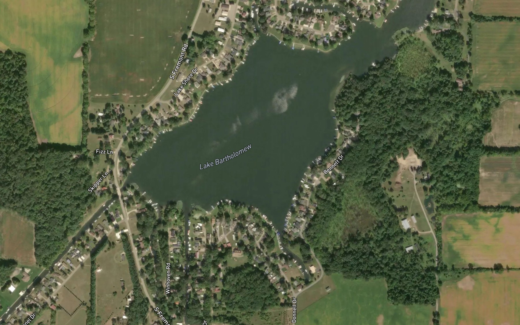 Satellite map of the Lake Bartholomew