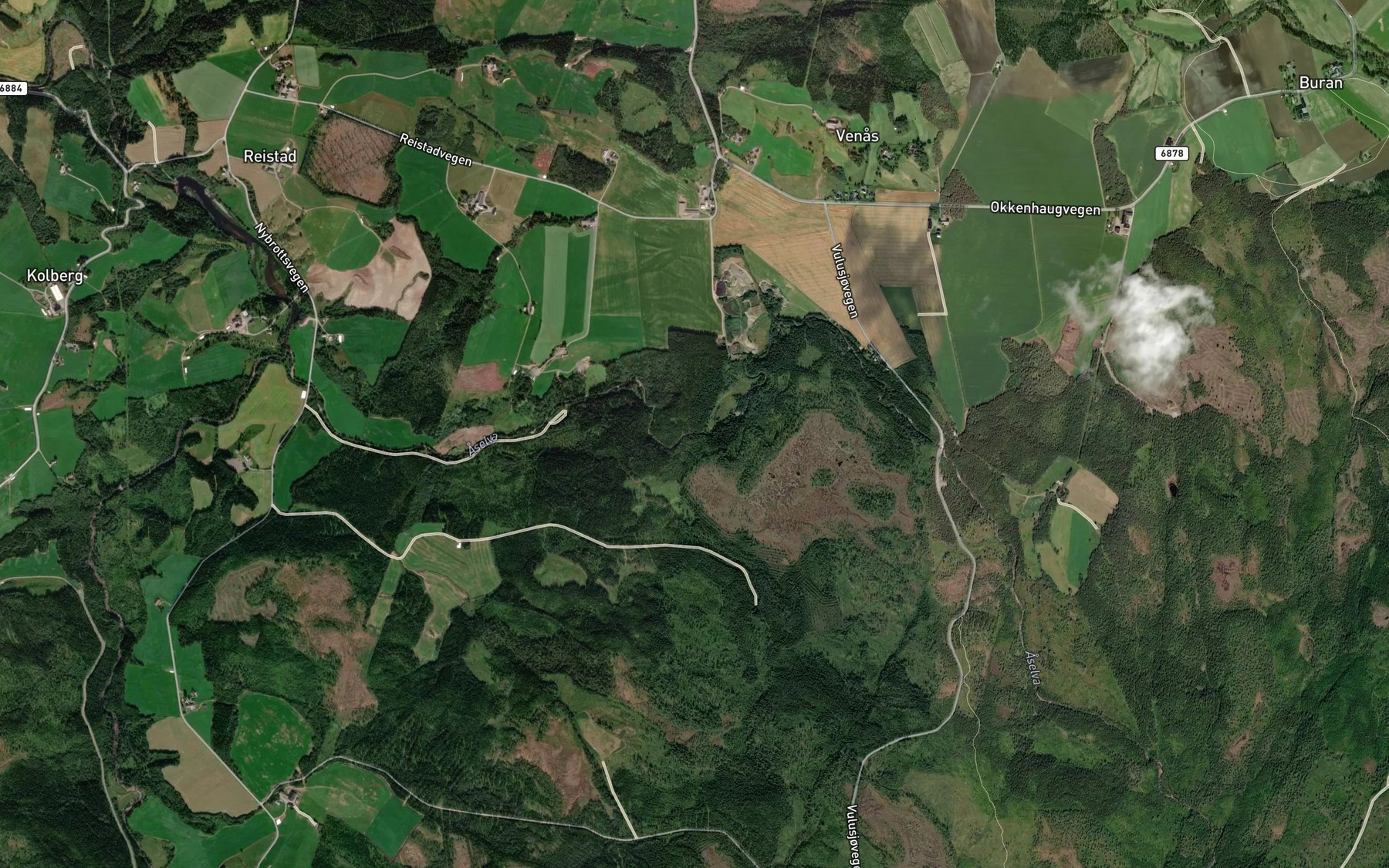 Satellite map of the Skagsetfossen