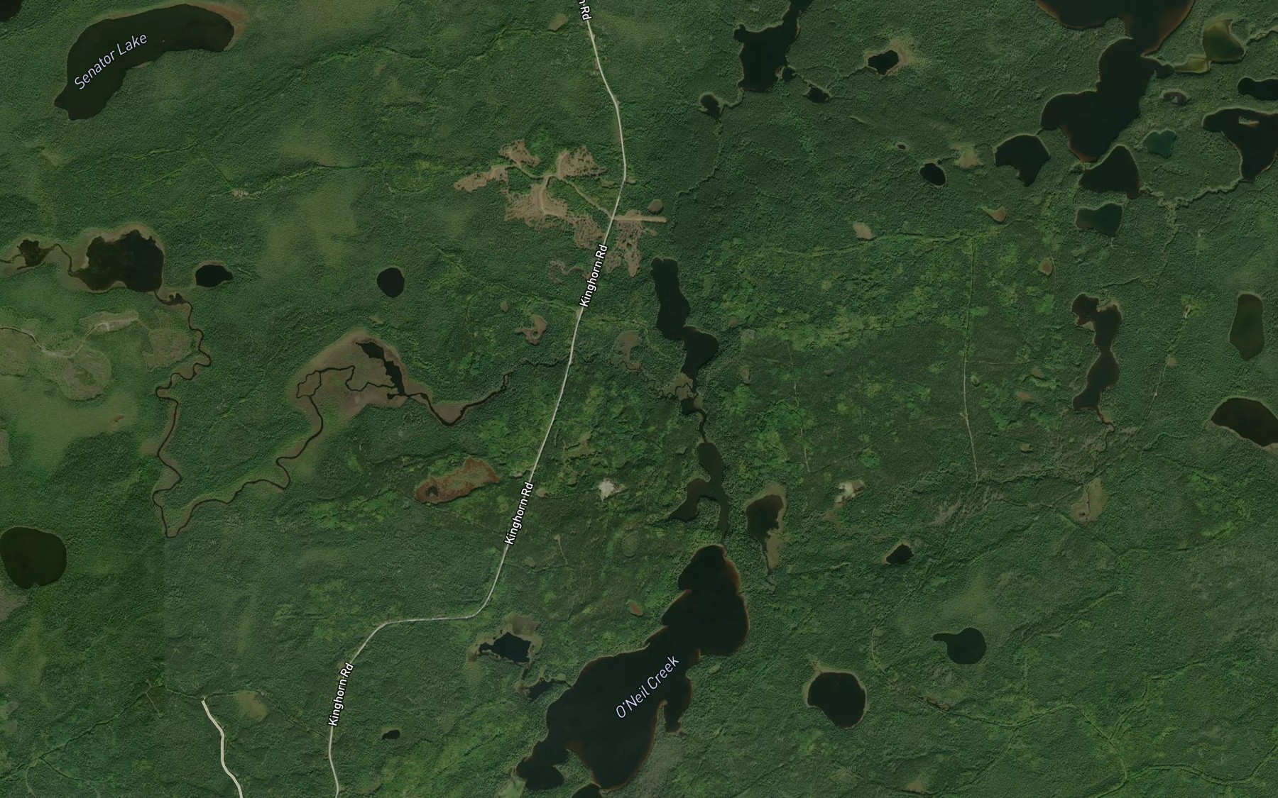 Satellite map of the Pinel Creek