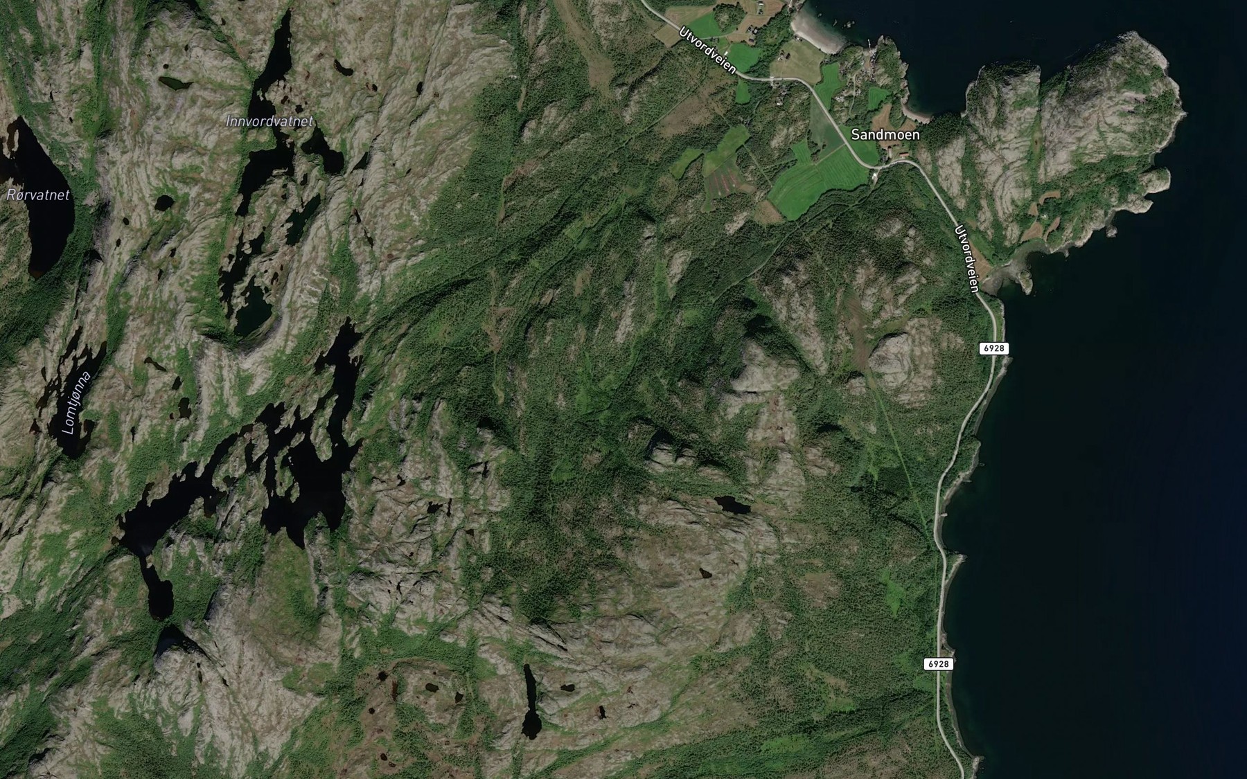 Satellite map of the Sandmoelva