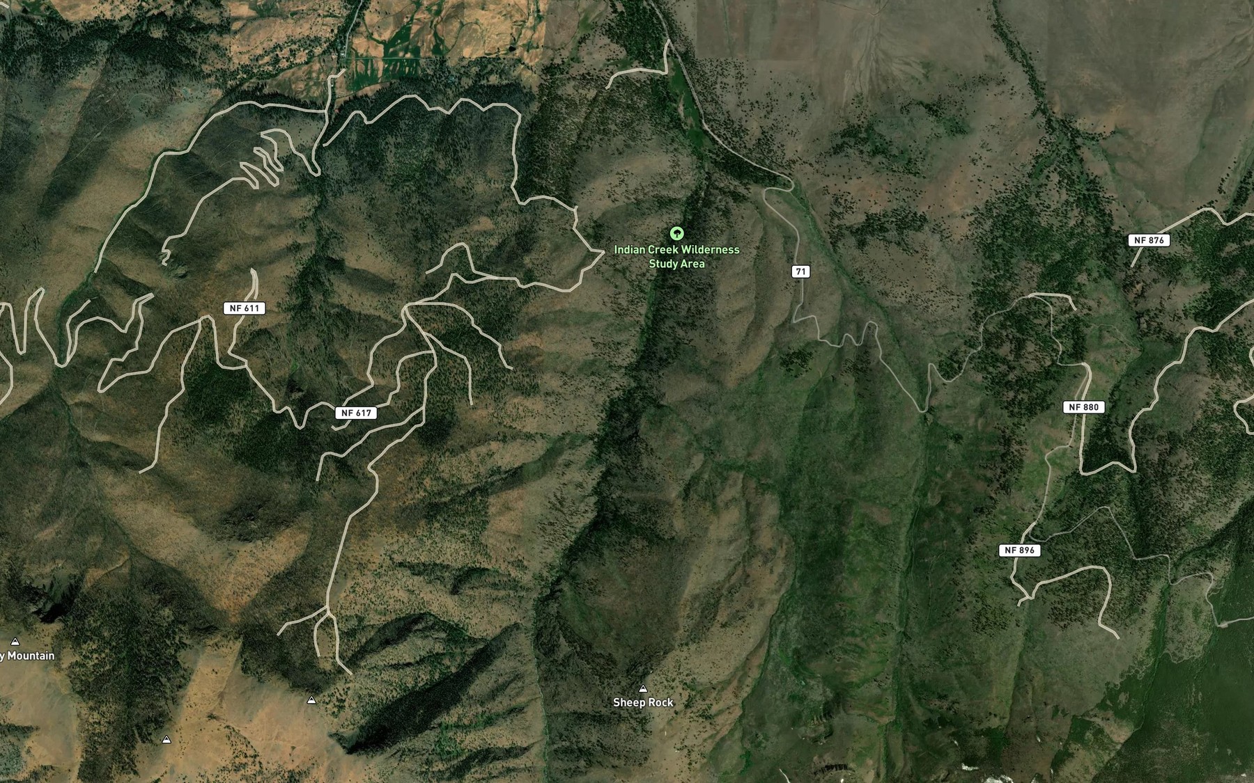 Satellite map of the Sheep Creek