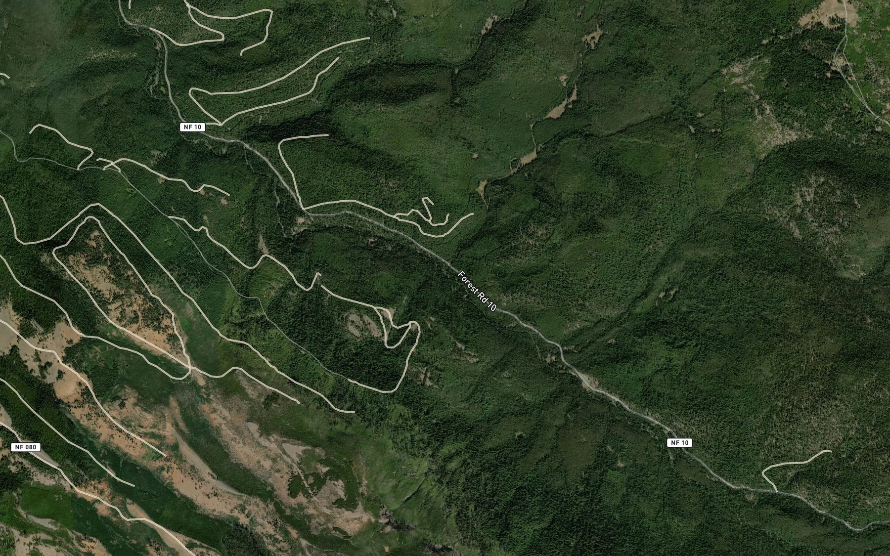 Satellite map of the Sponge Creek