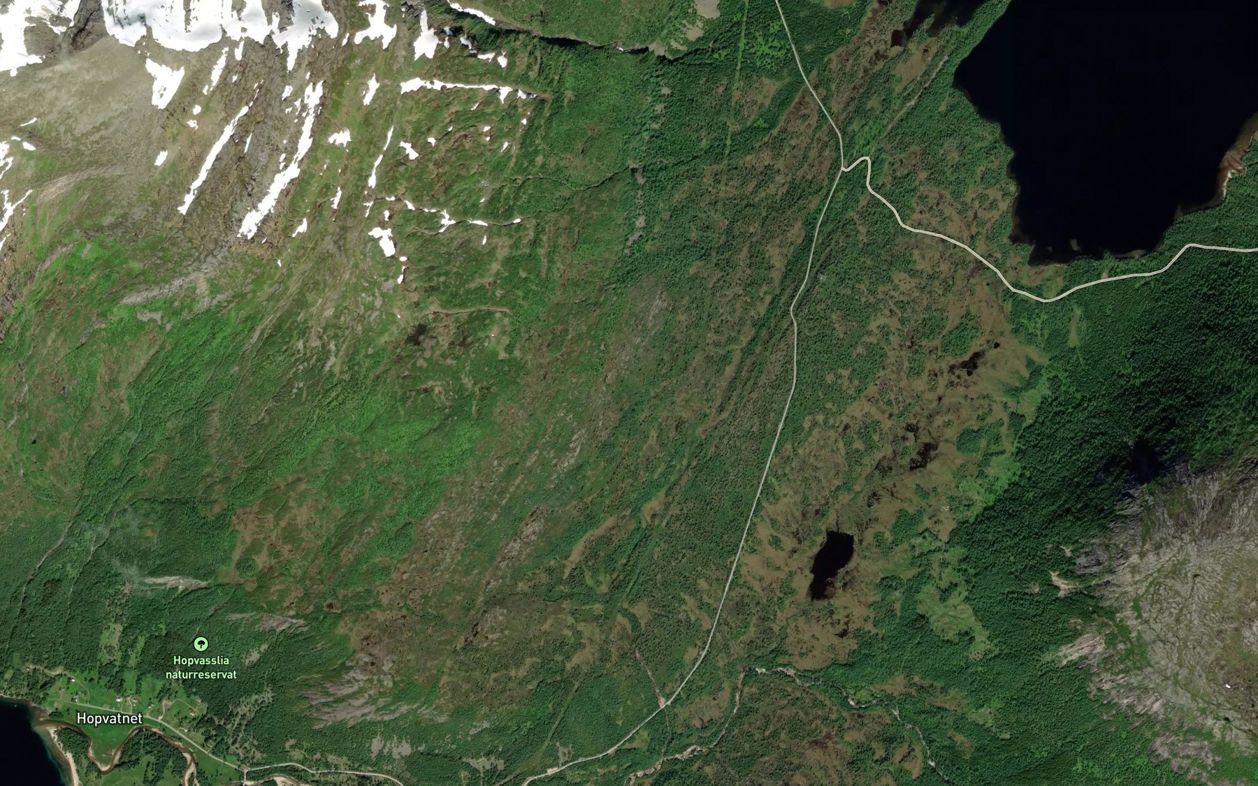 Satellite map of the Nordmelelvan
