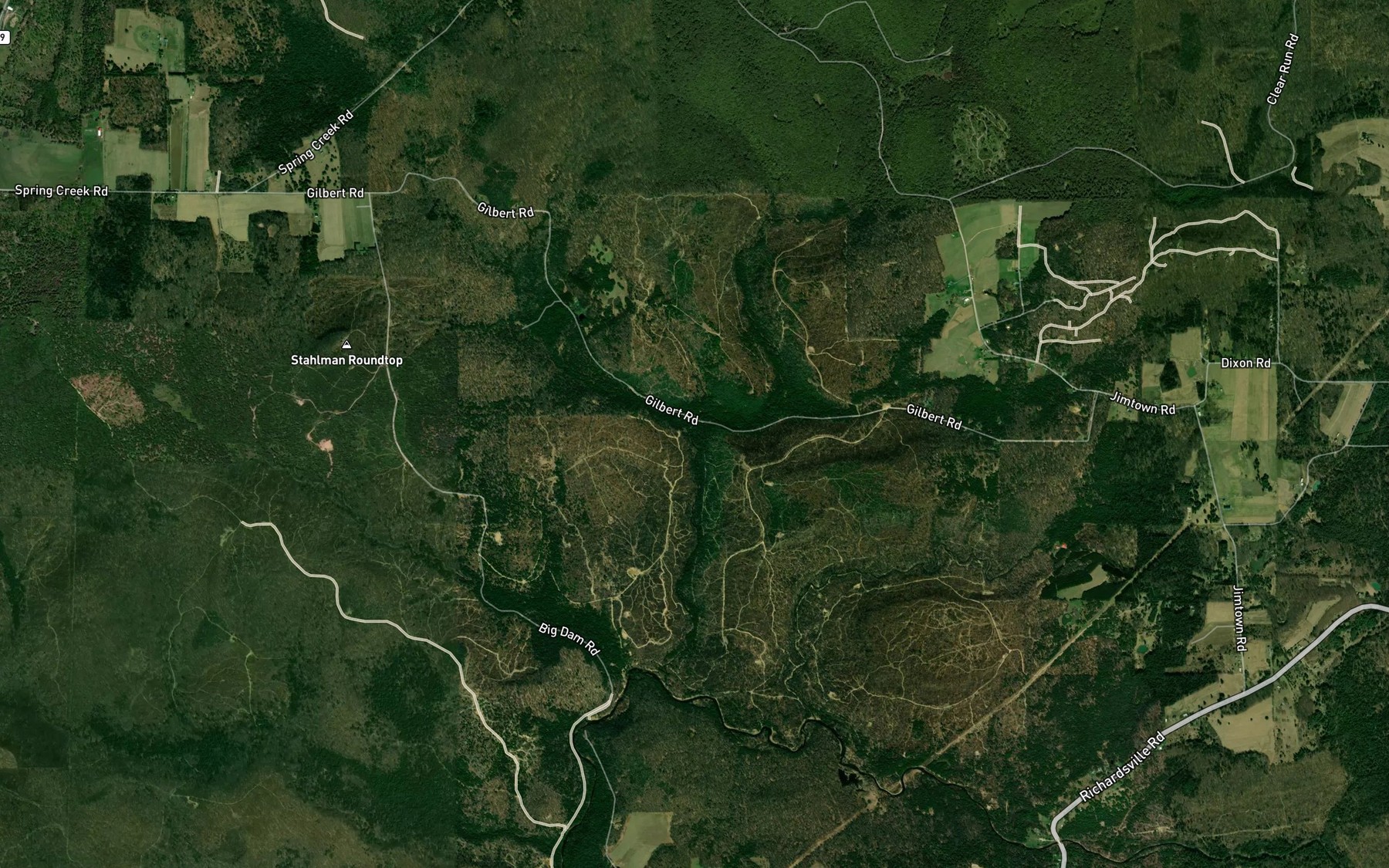 Satellite map of the Clemens Run