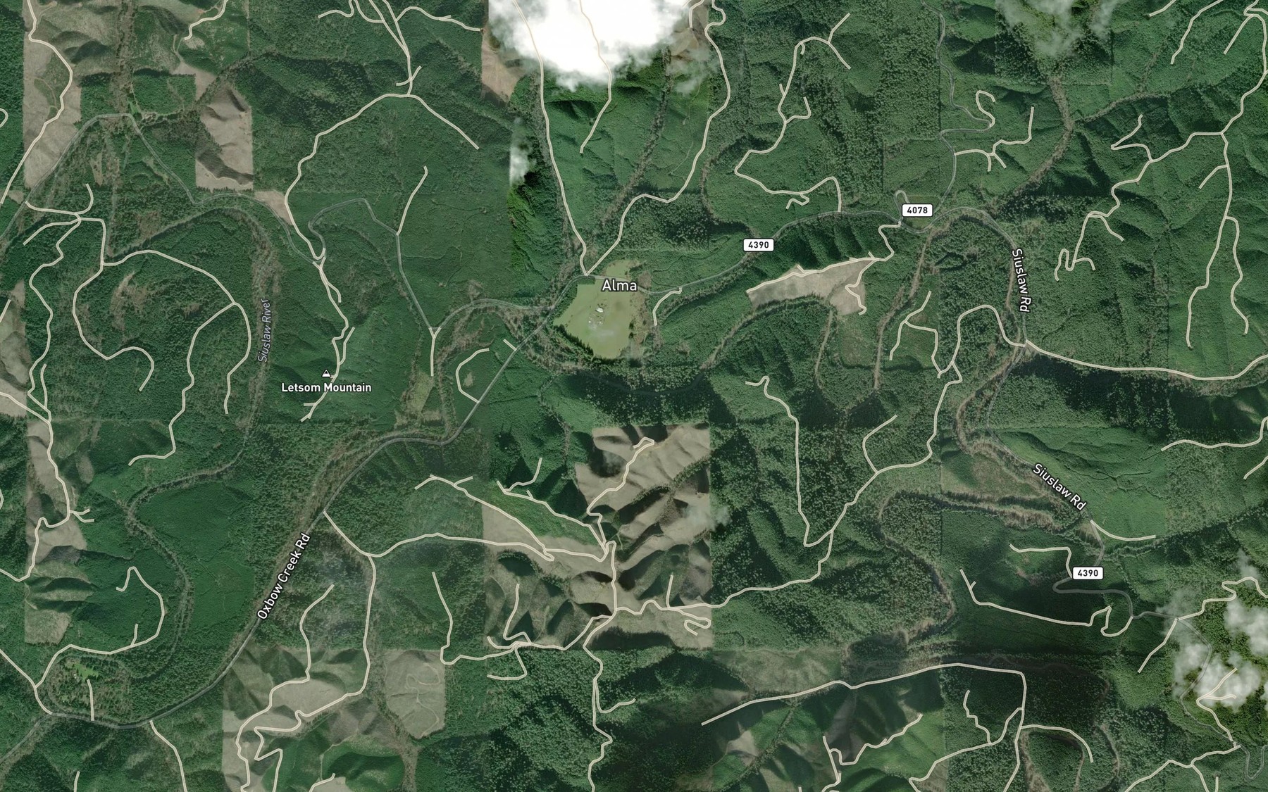 Satellite map of the Conger Creek