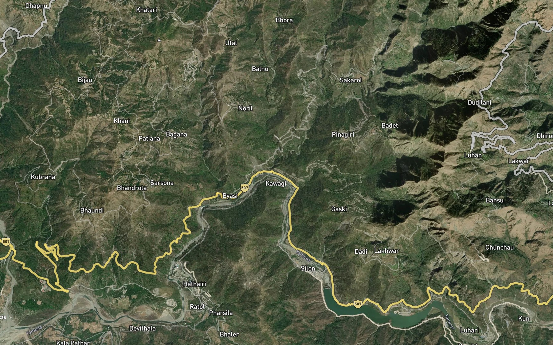 Satellite map of the Sarno ka Khala