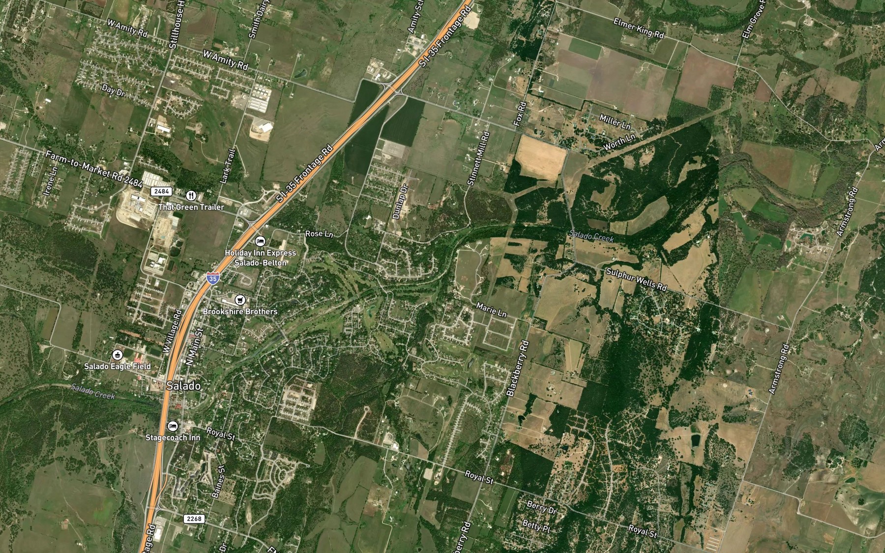 Satellite map of the Smith Branch