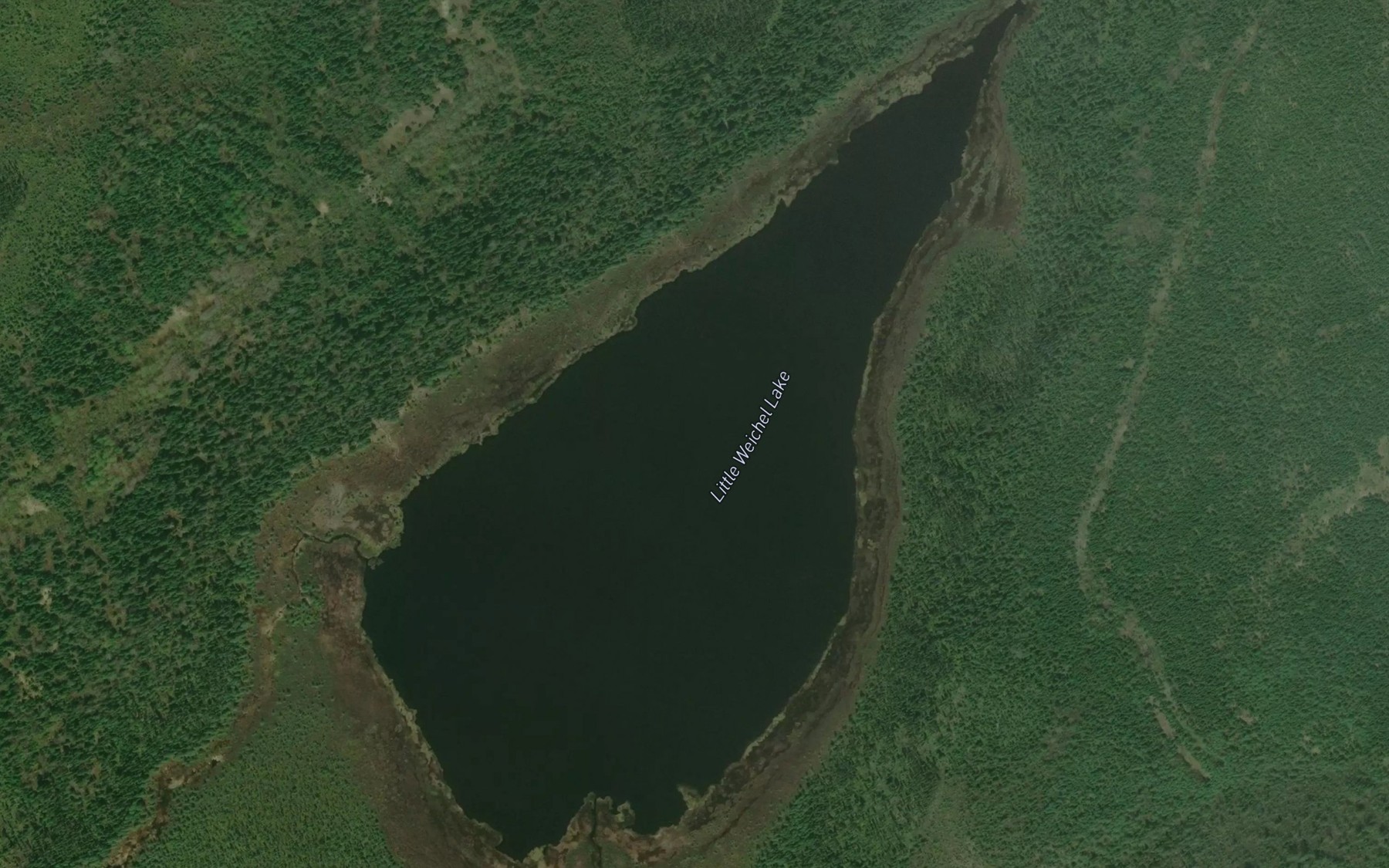 Satellite map of the Little Weichel Lake