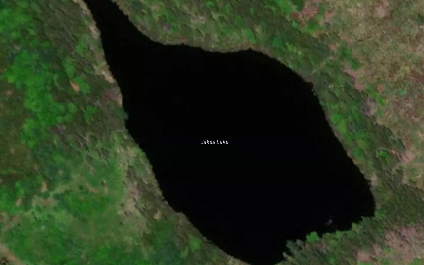 Satellite map of the Jakes Lake